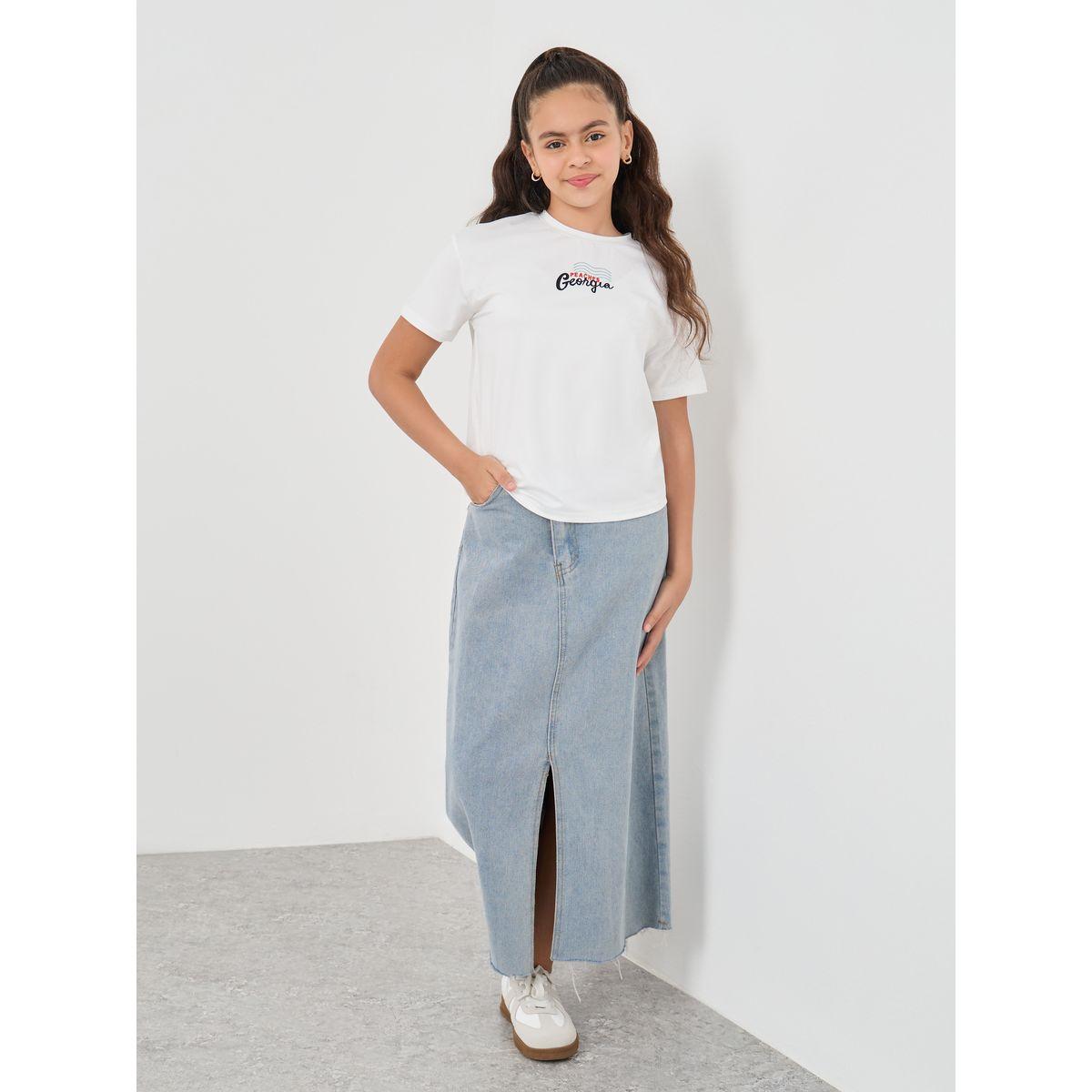 Styli Graphic Print Round Neck T-Shirt-girls-clothing-tshirts-image-3