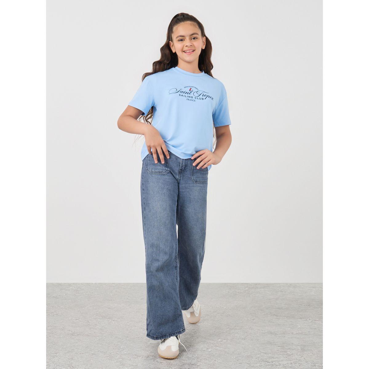 Styli Slogan Print Round Neck T-Shirt-girls-clothing-tshirts-image-2