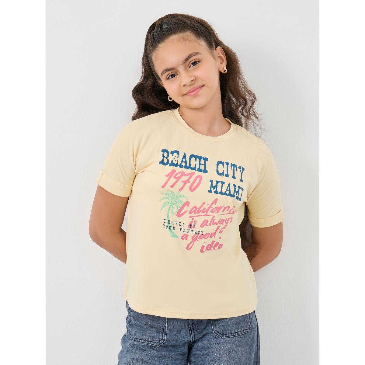 Styli Slogan Print Round Neck T-Shirt-girls-clothing-tshirts-image-1