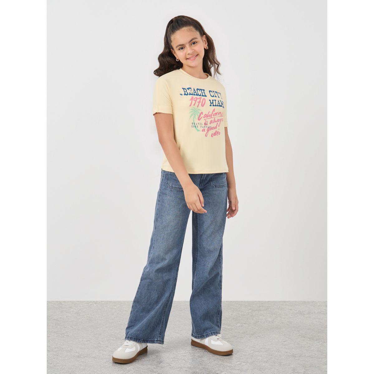 Styli Slogan Print Round Neck T-Shirt-girls-clothing-tshirts-image-2