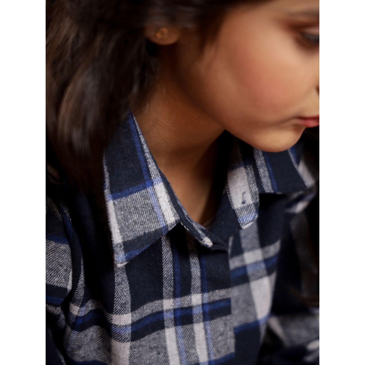Sanskrutihomes Checked Pure Cotton Shirt and Pyjama Set-girls-clothing-nightwear-image-4