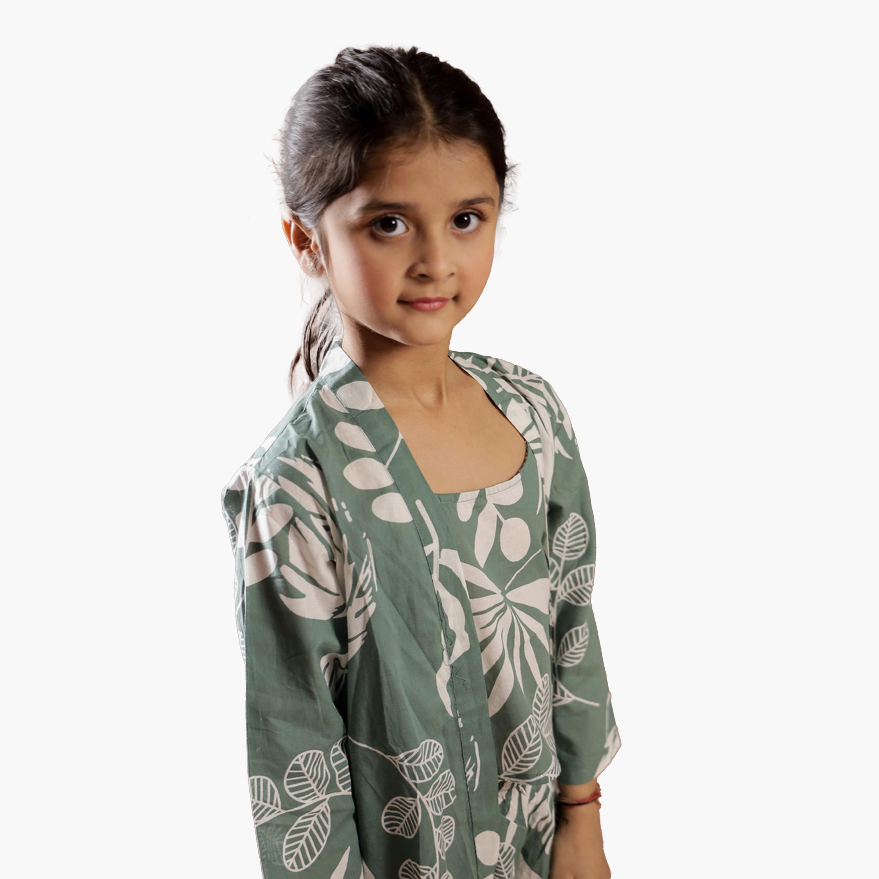 سانسكروتي هومز × ستايلي- بيجاما بلوزة مطبوعة بالزهور مع روب-girls-clothing-nightwear-image-4