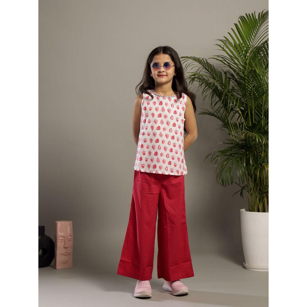 طقم من بنطال وبلوزة مطبعة بدون أكمام-girls-clothing-setsandcoords-image-3