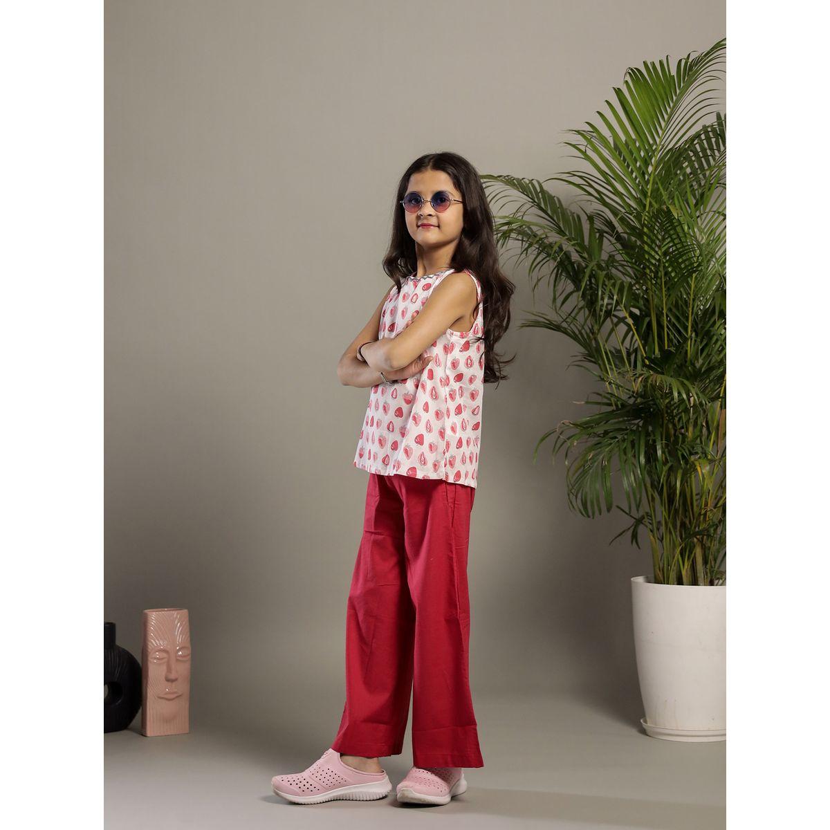 طقم من بنطال وبلوزة مطبعة بدون أكمام-girls-clothing-setsandcoords-image-5