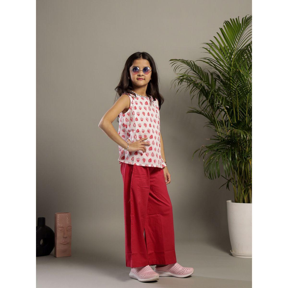 طقم من بنطال وبلوزة مطبعة بدون أكمام-girls-clothing-setsandcoords-image-6