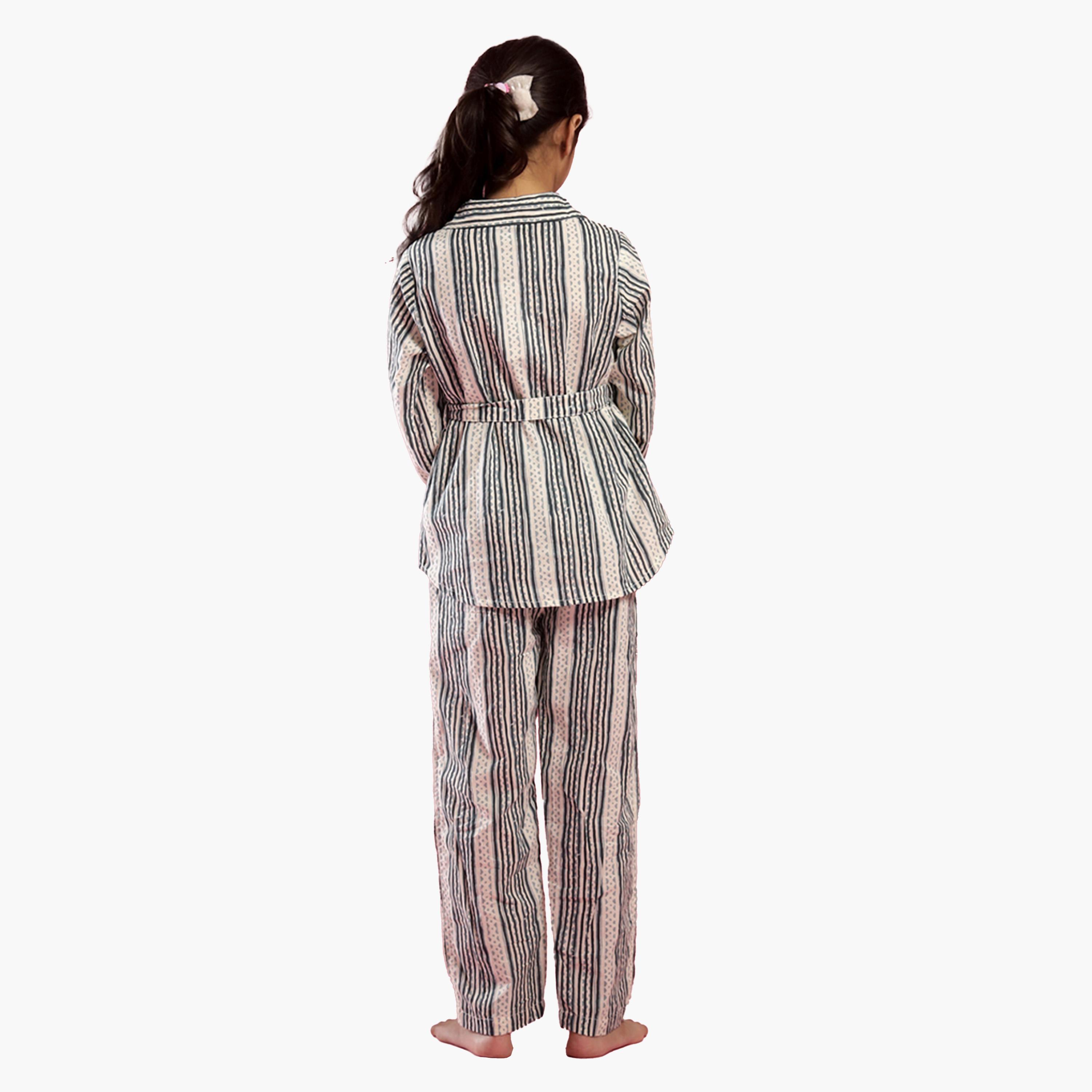 سانسكروتي هومز × ستايلي - طقم قميص مخطط بياقة مع بنطال-girls-clothing-setsandcoords-image-4