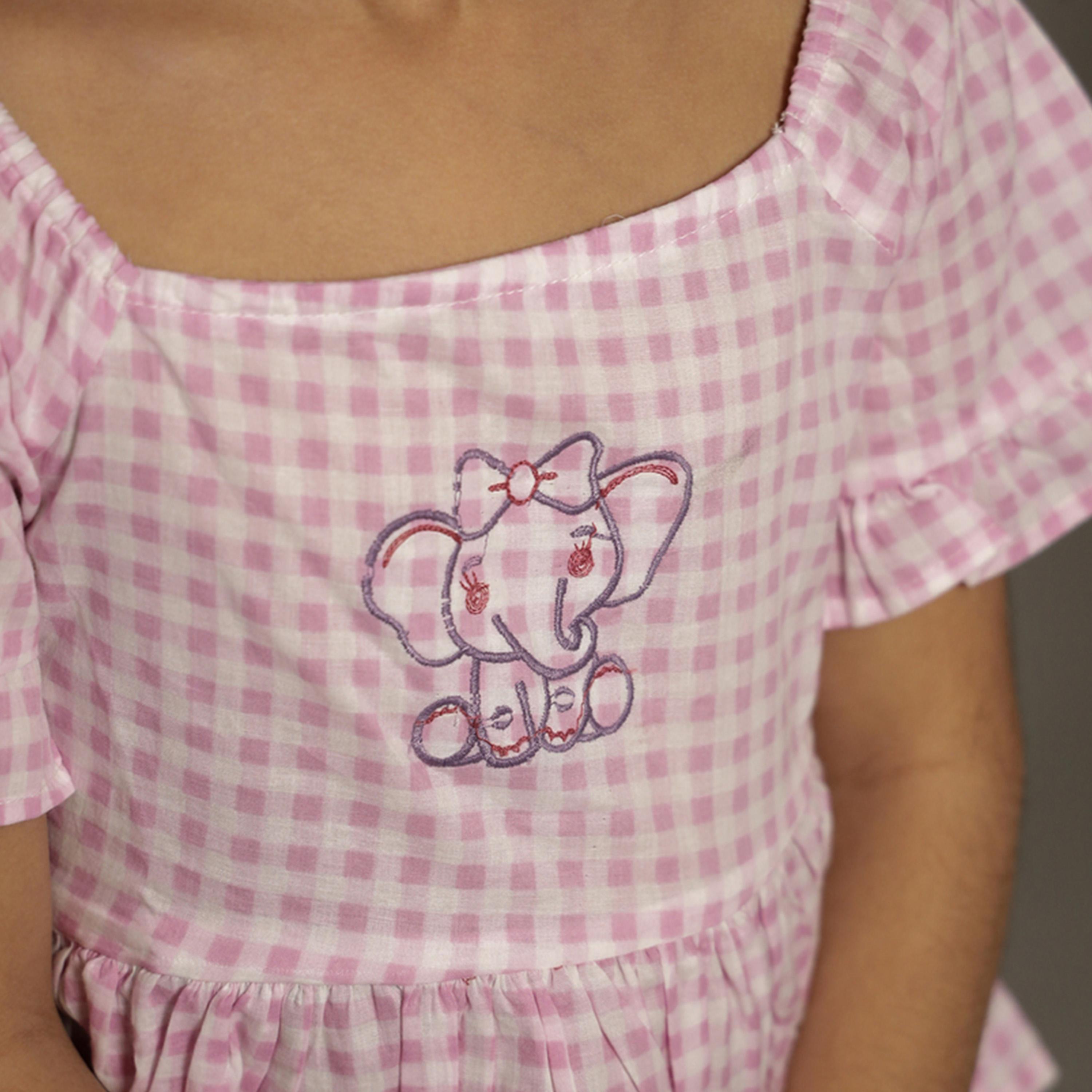 Sanskrutihomes X Styli Checked Embroidered Top and Pants Set-girls-clothing-setsandcoords-image-5