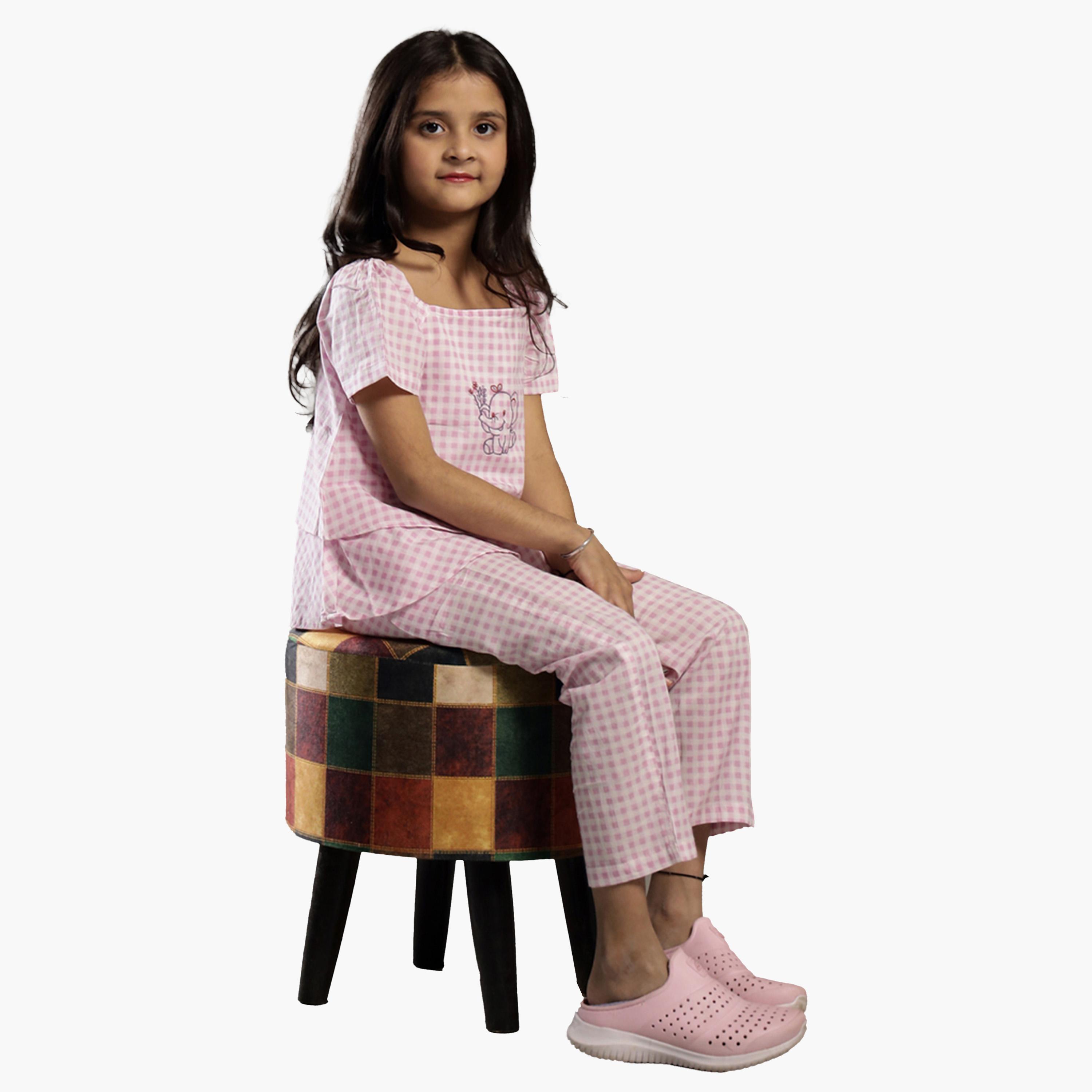 سانسكروتي هومز × ستايلي-  طقم بلوزة وبنطال مطرز منقوش-girls-clothing-setsandcoords-image-5