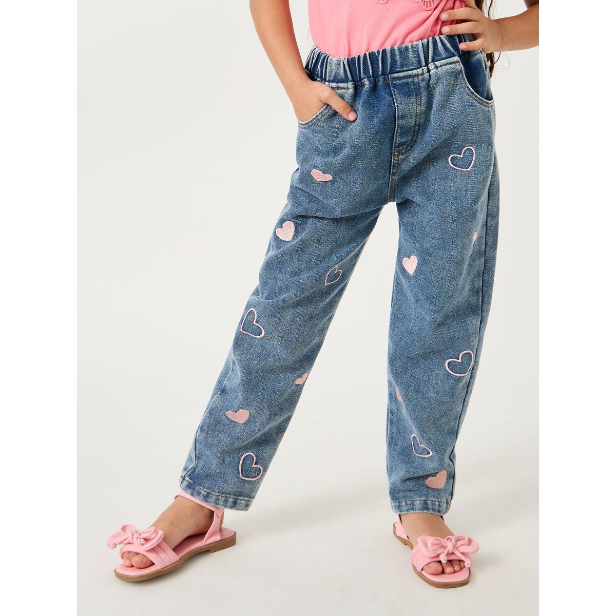 Styli Embroidered Heart Elasticated Waistband Jeans-girls-clothing-bottoms-jeansandjeggings-image-1