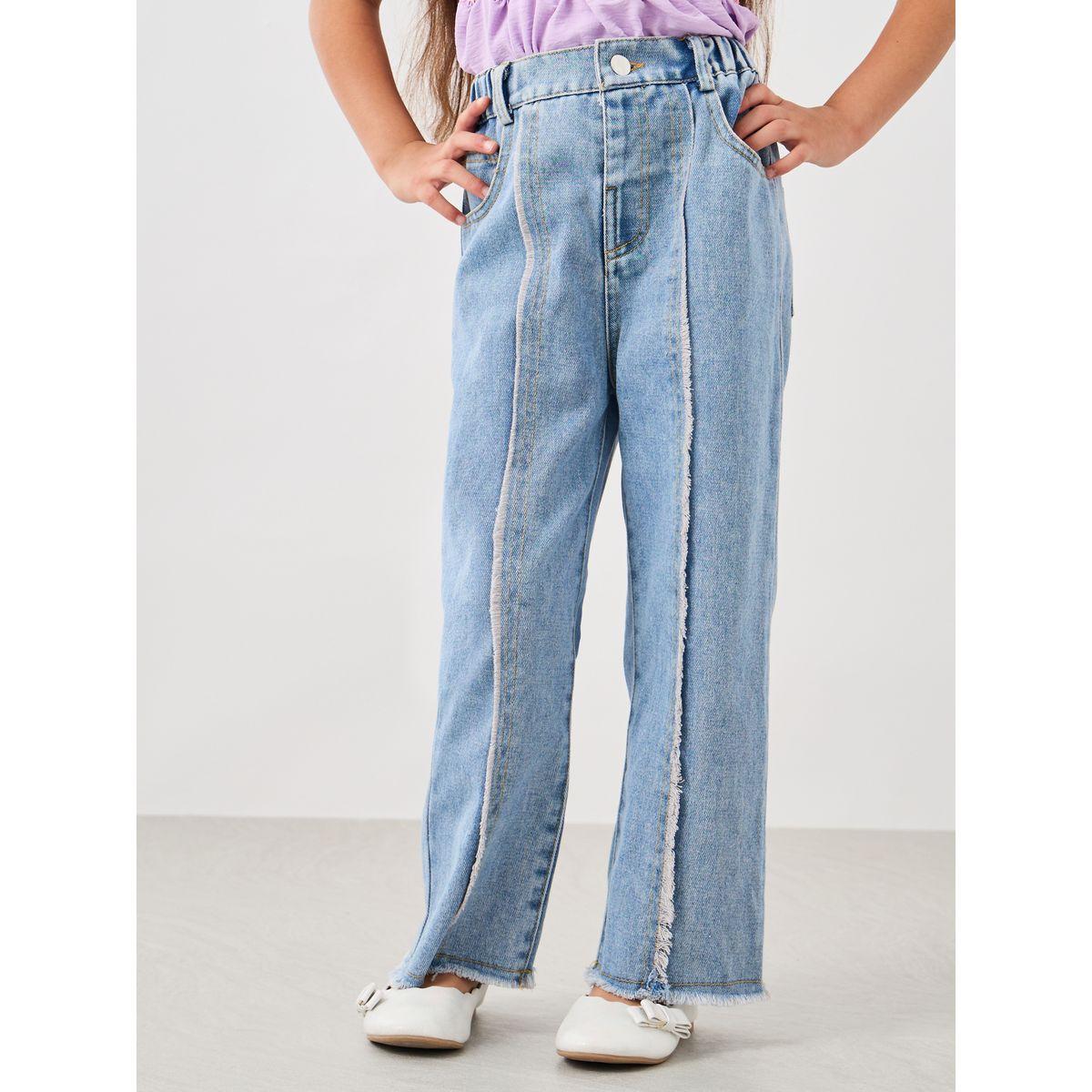 Styli Wide Leg Jeans with Pintuck Detail-girls-clothing-bottoms-jeansandjeggings-image-1
