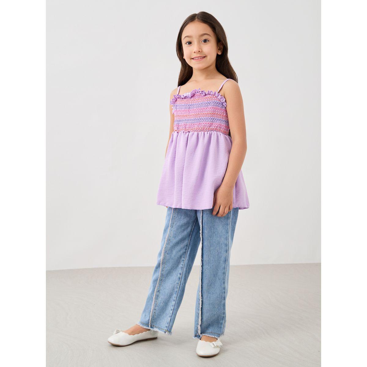 Styli Wide Leg Jeans with Pintuck Detail-girls-clothing-bottoms-jeansandjeggings-image-2