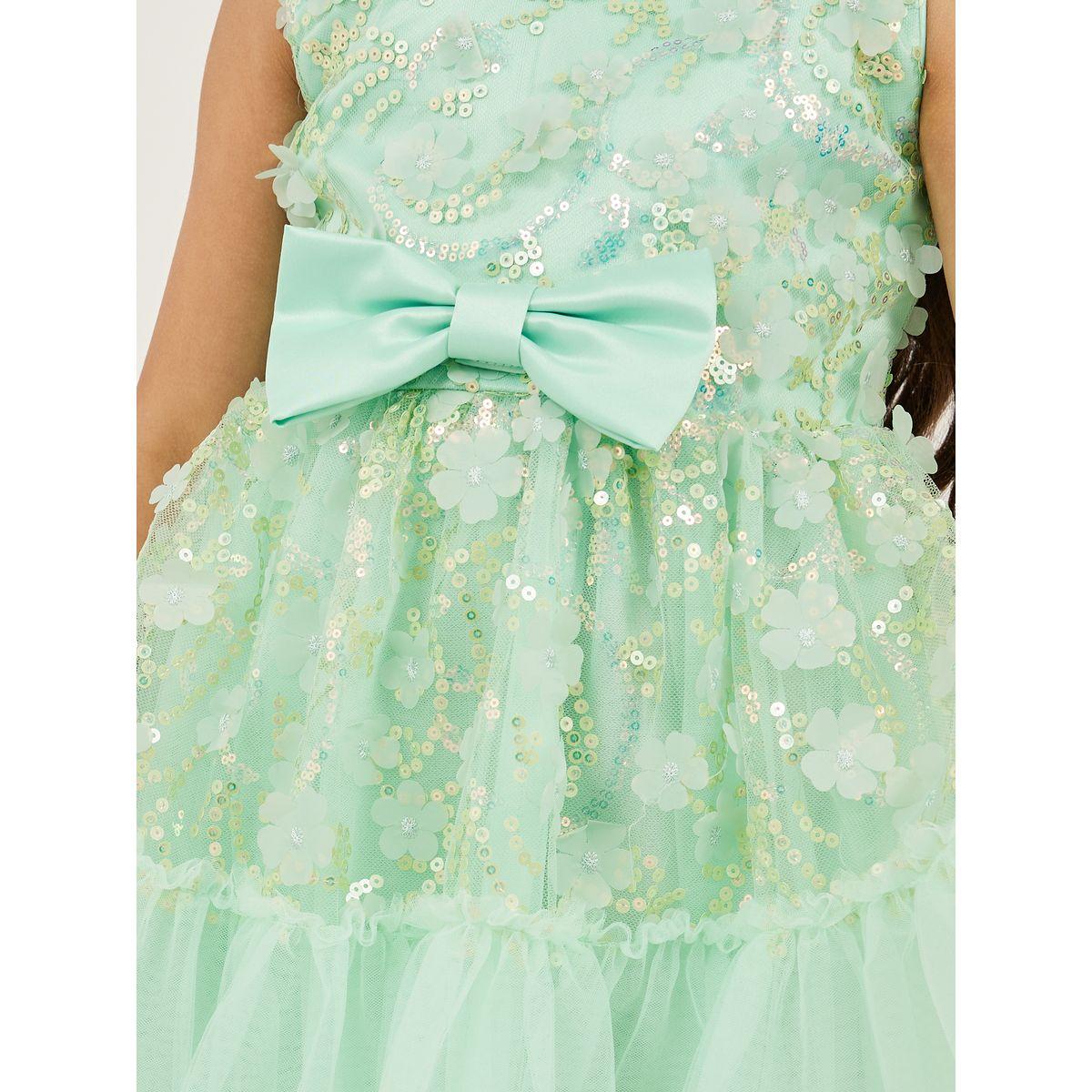 Styli Embellished Round Neck Fit and Flare Dress with Bow Detail-girls-clothing-dressesandjumpsuits-image-3