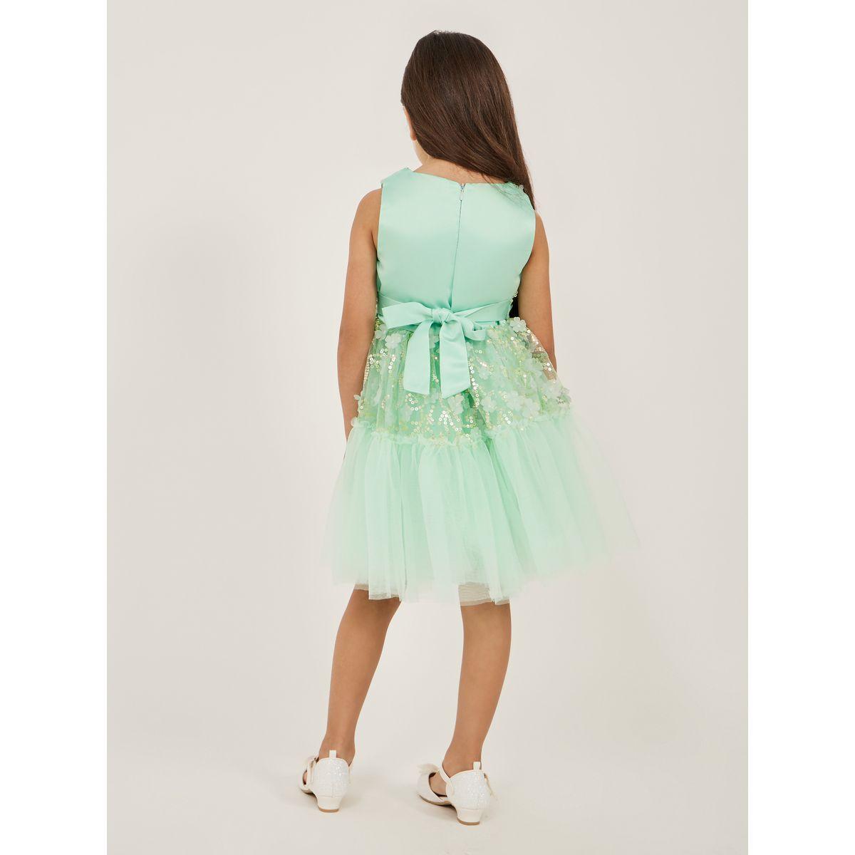 Styli Embellished Round Neck Fit and Flare Dress with Bow Detail-girls-clothing-dressesandjumpsuits-image-4