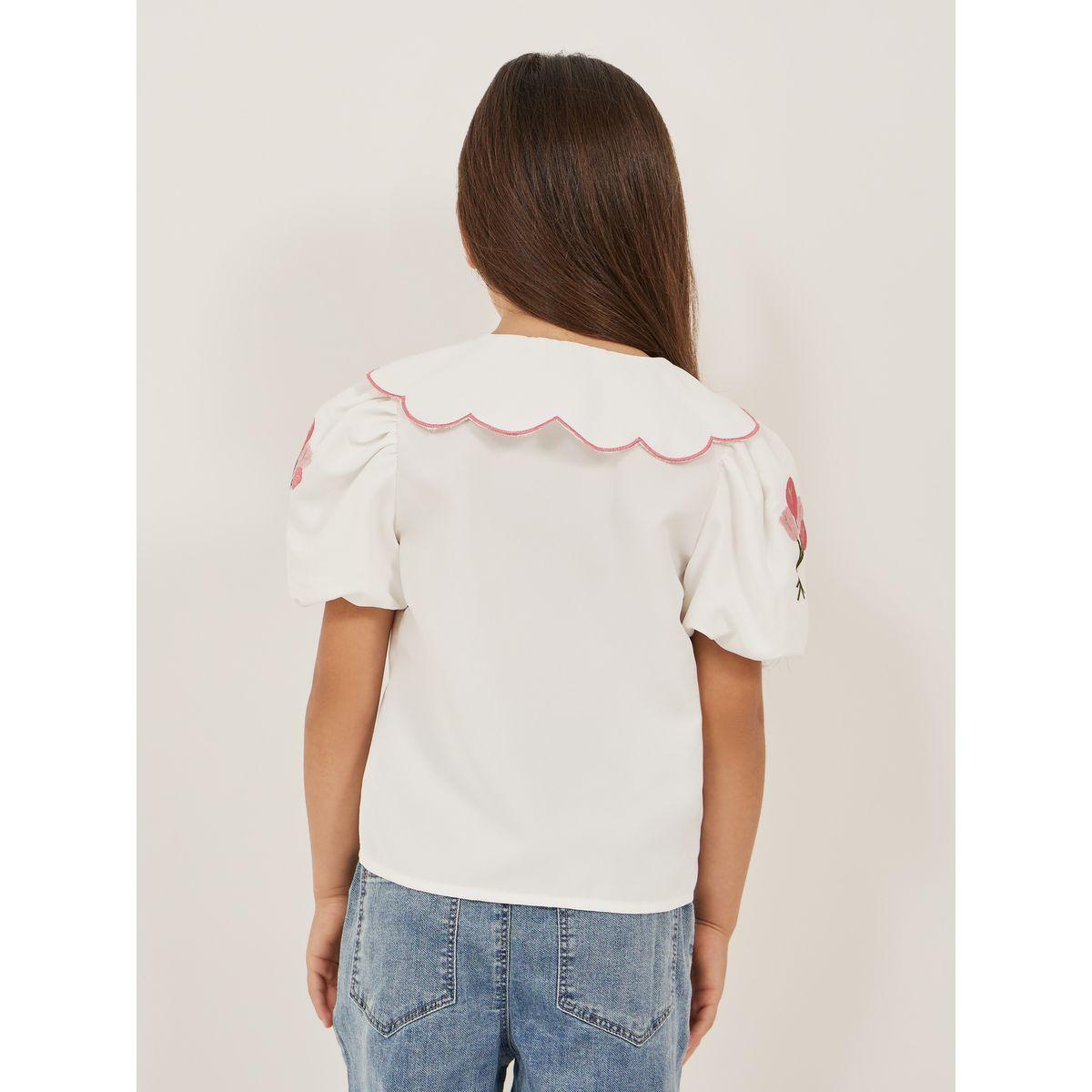 بلوزة بياقة بيتر بان وتفاصيل مُطرّزة مع أزرار-girls-clothing-blousesandshirts-image-1