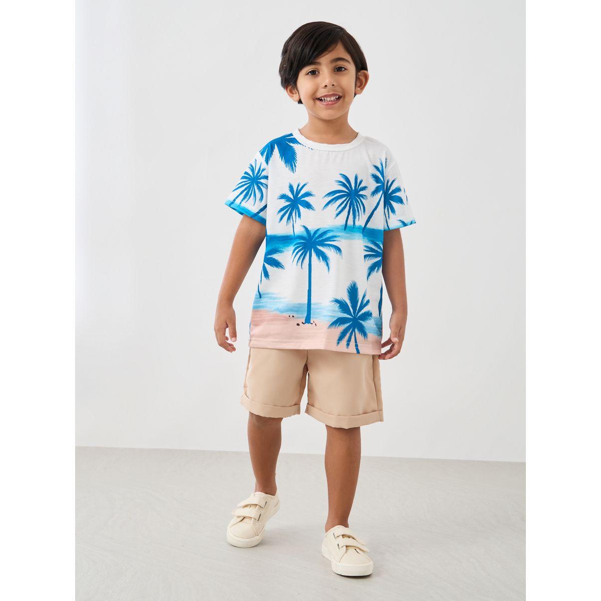 مجموعة من شورت وتيشيرت بطبعة جرافيك-boys-clothing-setsandcoords-image-1