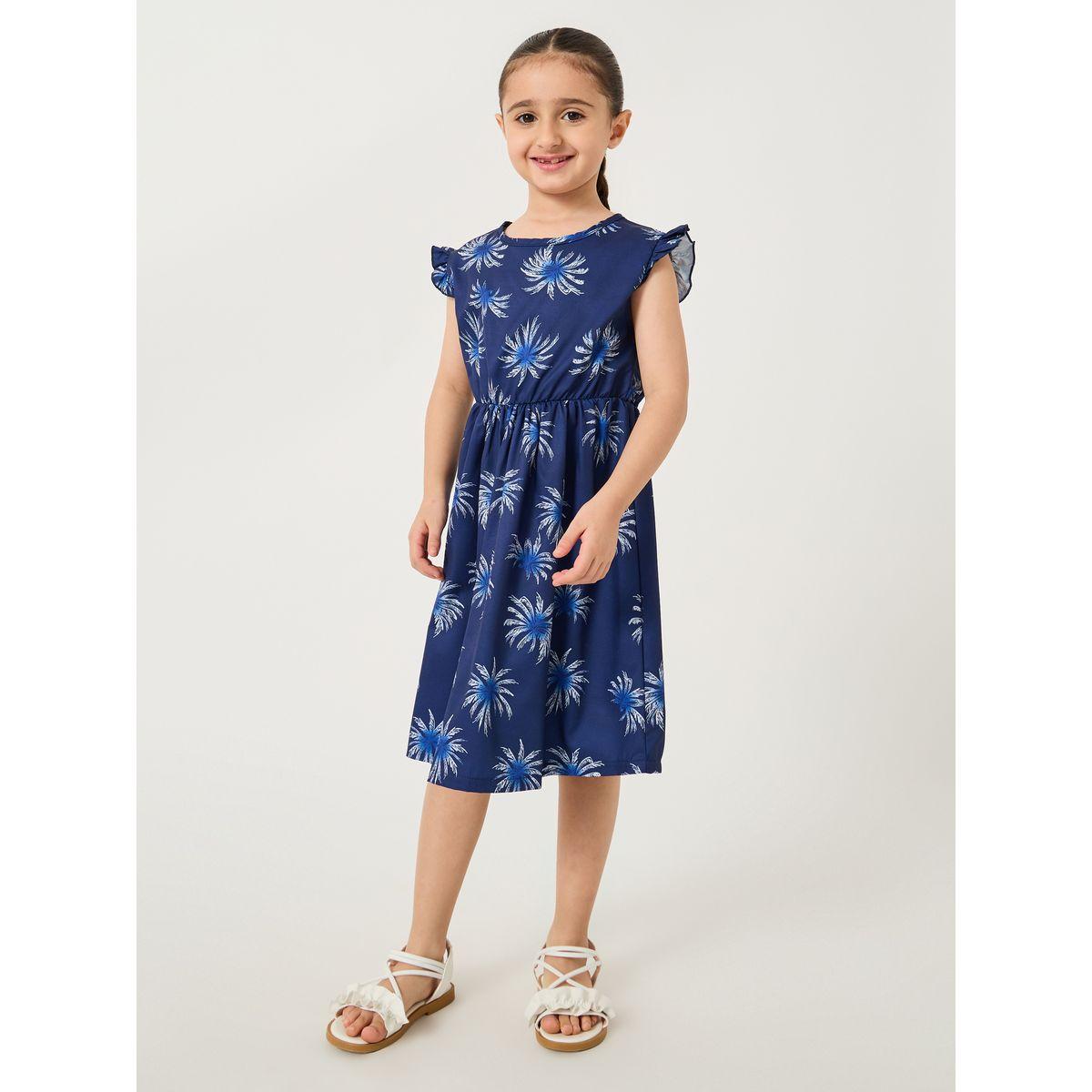 فستان مطبع بالكامل مع أكمام بكشكش-girls-clothing-dressesandjumpsuits-image-1
