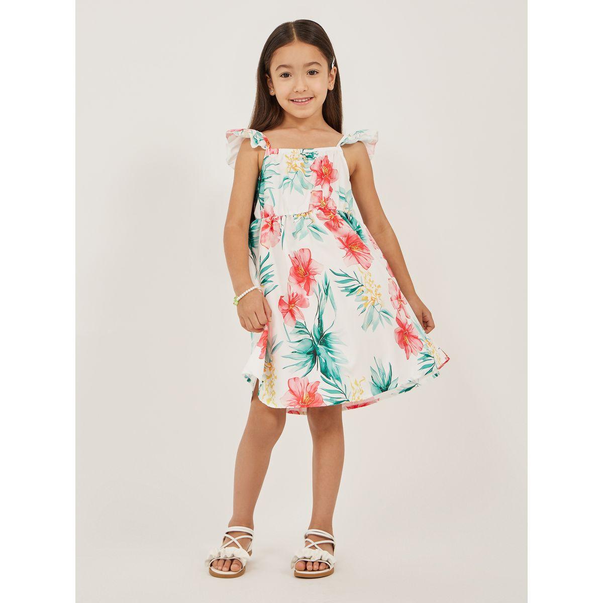 Styli Floral Print Ruffle Trim Dress-girls-clothing-dressesandjumpsuits-image-1
