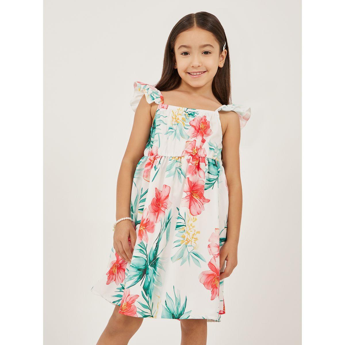 Styli Floral Print Ruffle Trim Dress-girls-clothing-dressesandjumpsuits-image-2
