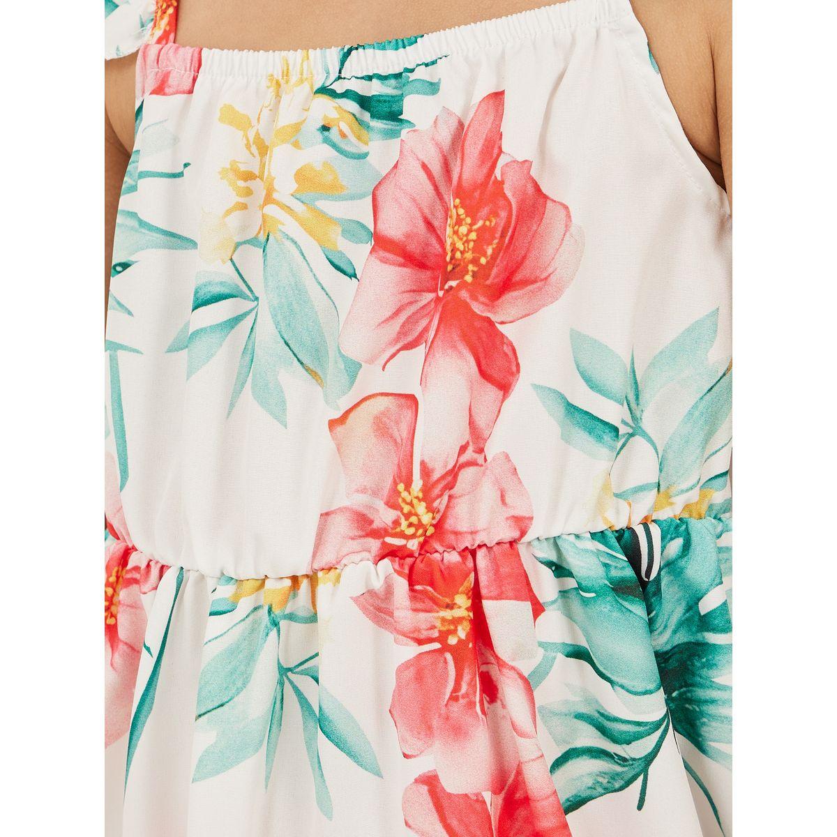 Styli Floral Print Ruffle Trim Dress-girls-clothing-dressesandjumpsuits-image-3
