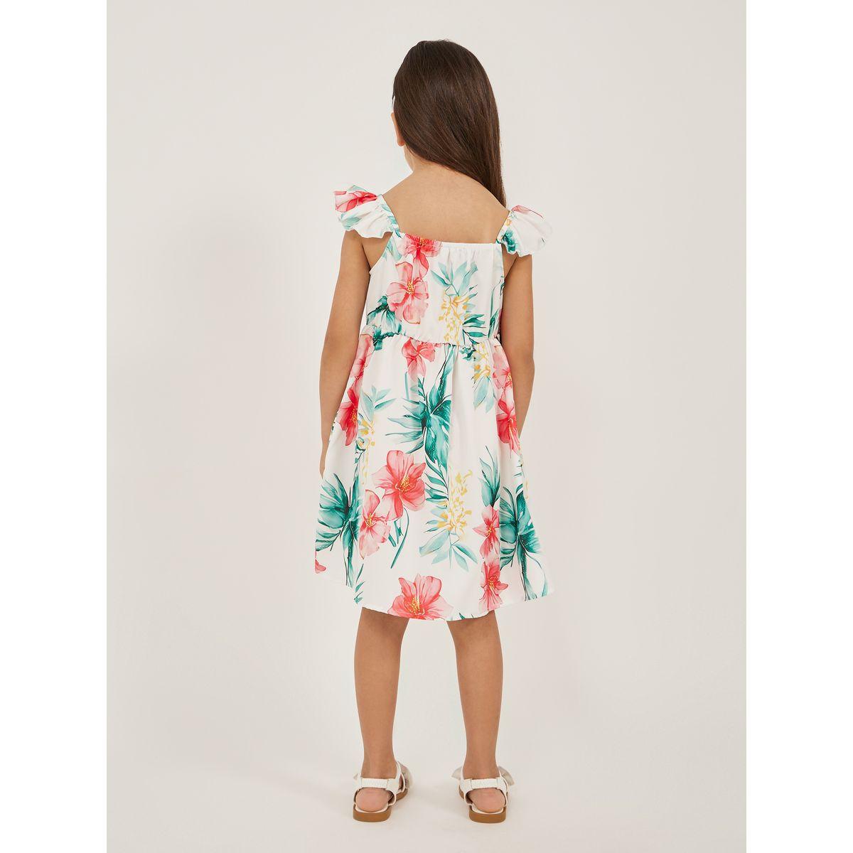 Styli Floral Print Ruffle Trim Dress-girls-clothing-dressesandjumpsuits-image-4