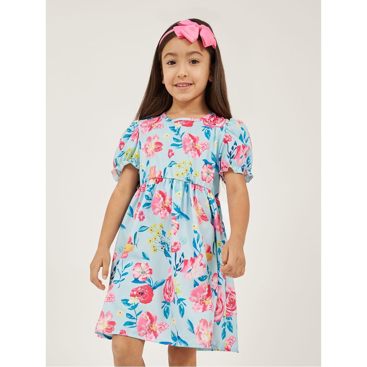 فستان مطبع بزهور مع أكمام منفوخة-girls-clothing-dressesandjumpsuits-image-2