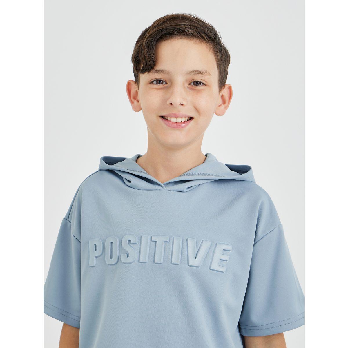 Styli Boys Blue Typography Detail Hooded T-Shirt and Shorts Set-boys-clothing-setsandcoords-image-3