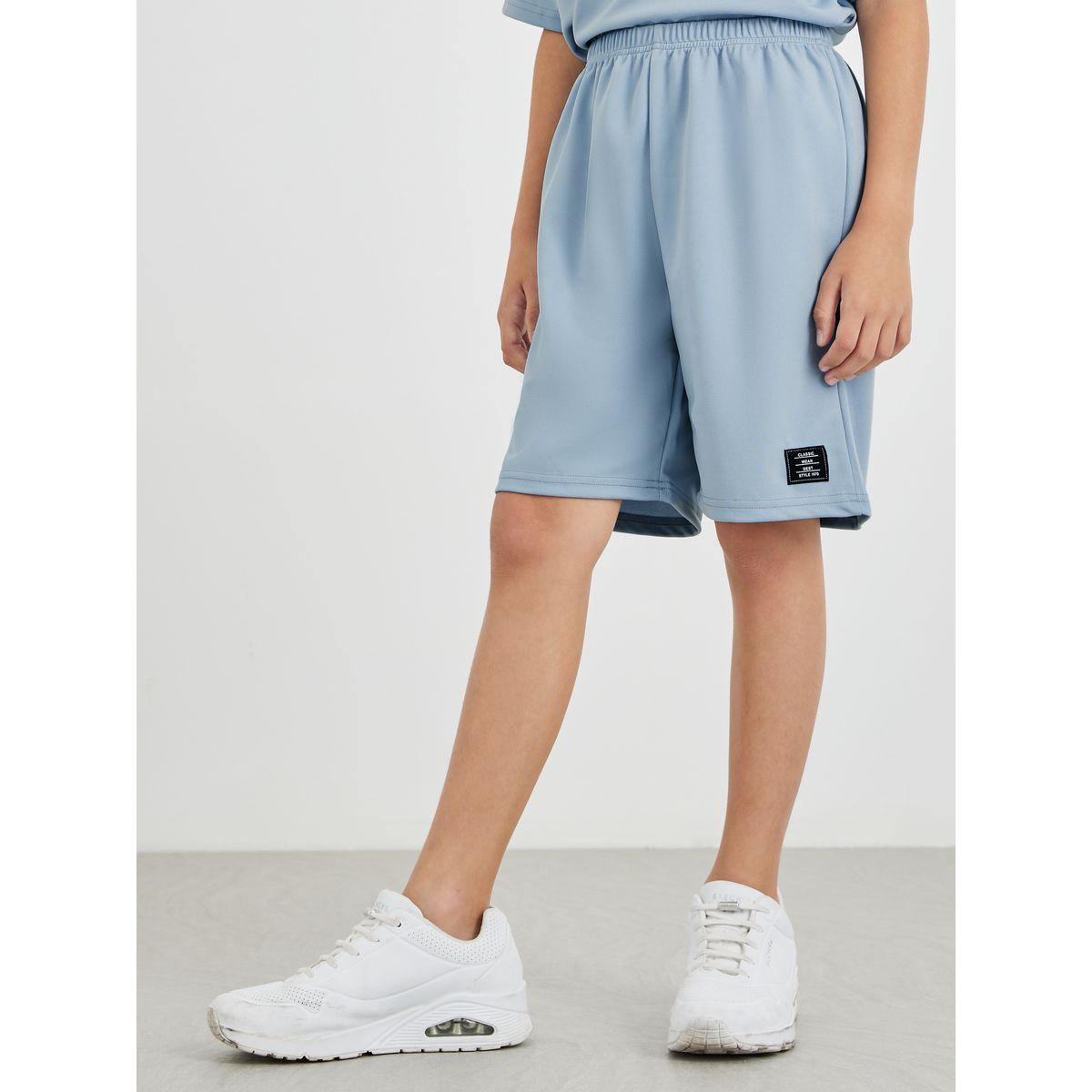 Styli Boys Blue Typography Detail Hooded T-Shirt and Shorts Set-boys-clothing-setsandcoords-image-5