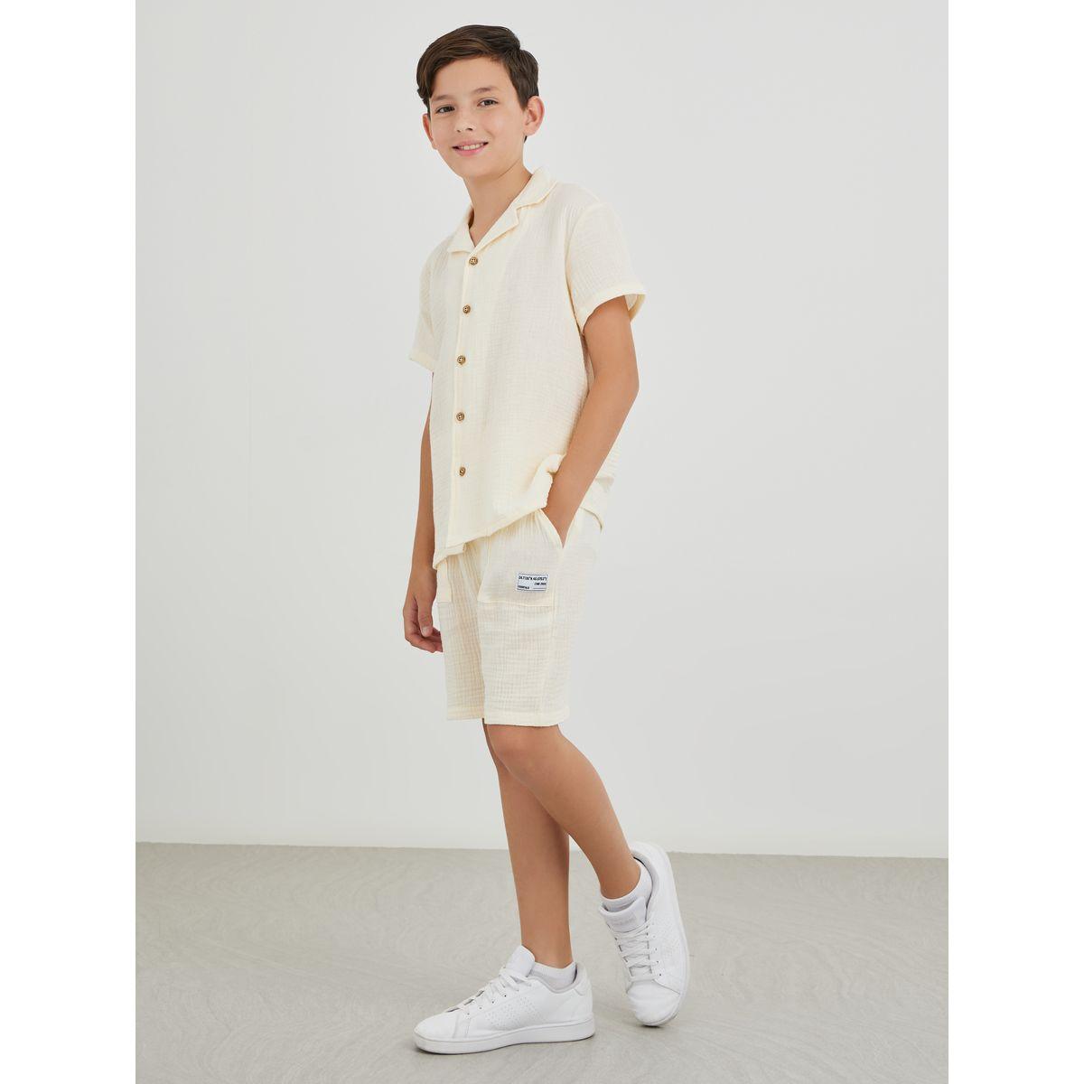 Styli Regular Fit Badge Detail Shorts with Drawstring-boys-clothing-bottoms-shorts-image-2
