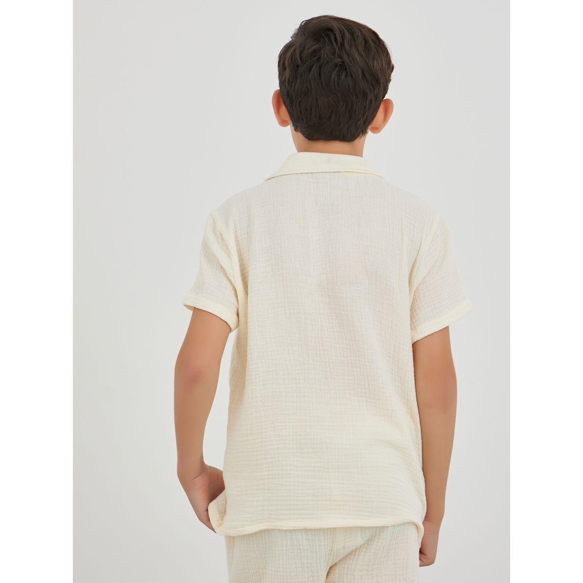 Styli Textured Buttoned Short Sleeve Shirt-boys-clothing-shirts-image-4