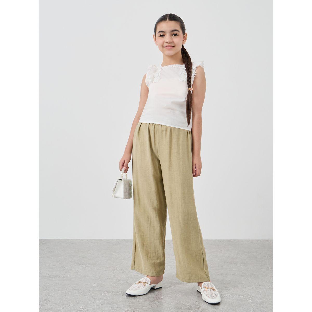 Styli Relaxed Fit Pants with Elasticated Waistband-girls-clothing-bottoms-trousers-image-2