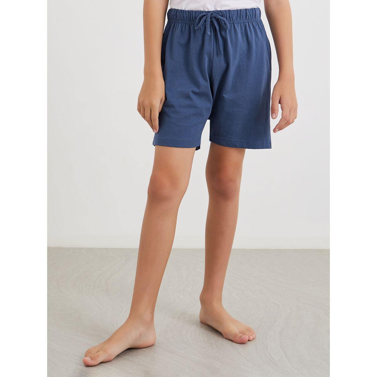 Styli Solid Cotton T-Shirt and Shorts Set-boys-clothing-nightwear-image-5