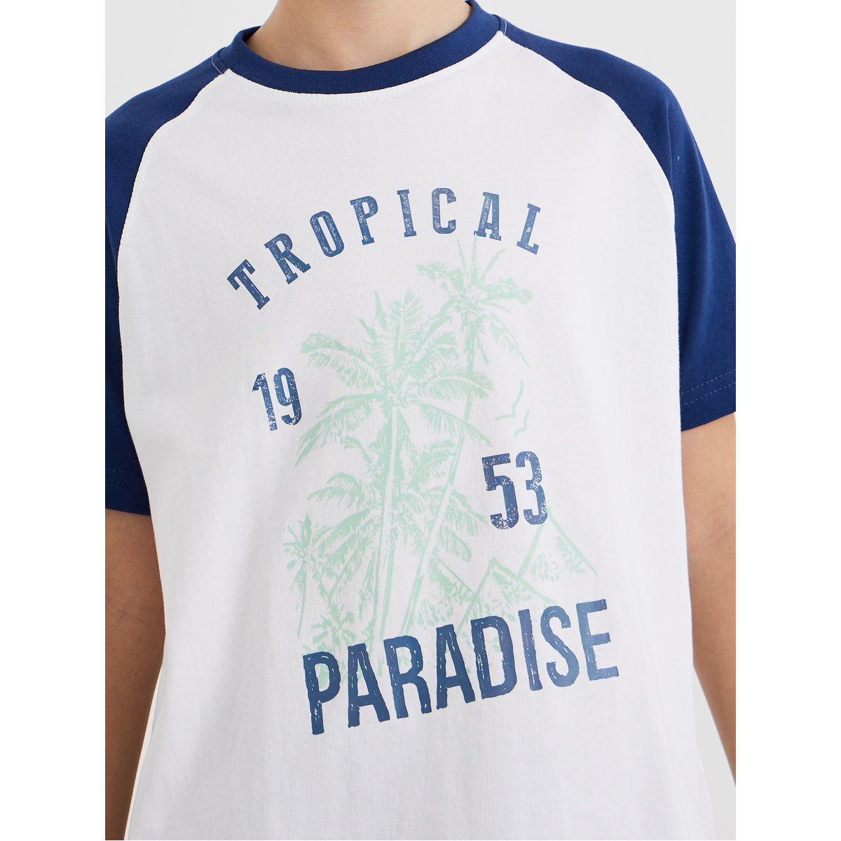 Styli Printed Raglan Sleeve T-Shirt and Shorts Set-boys-clothing-nightwear-image-3