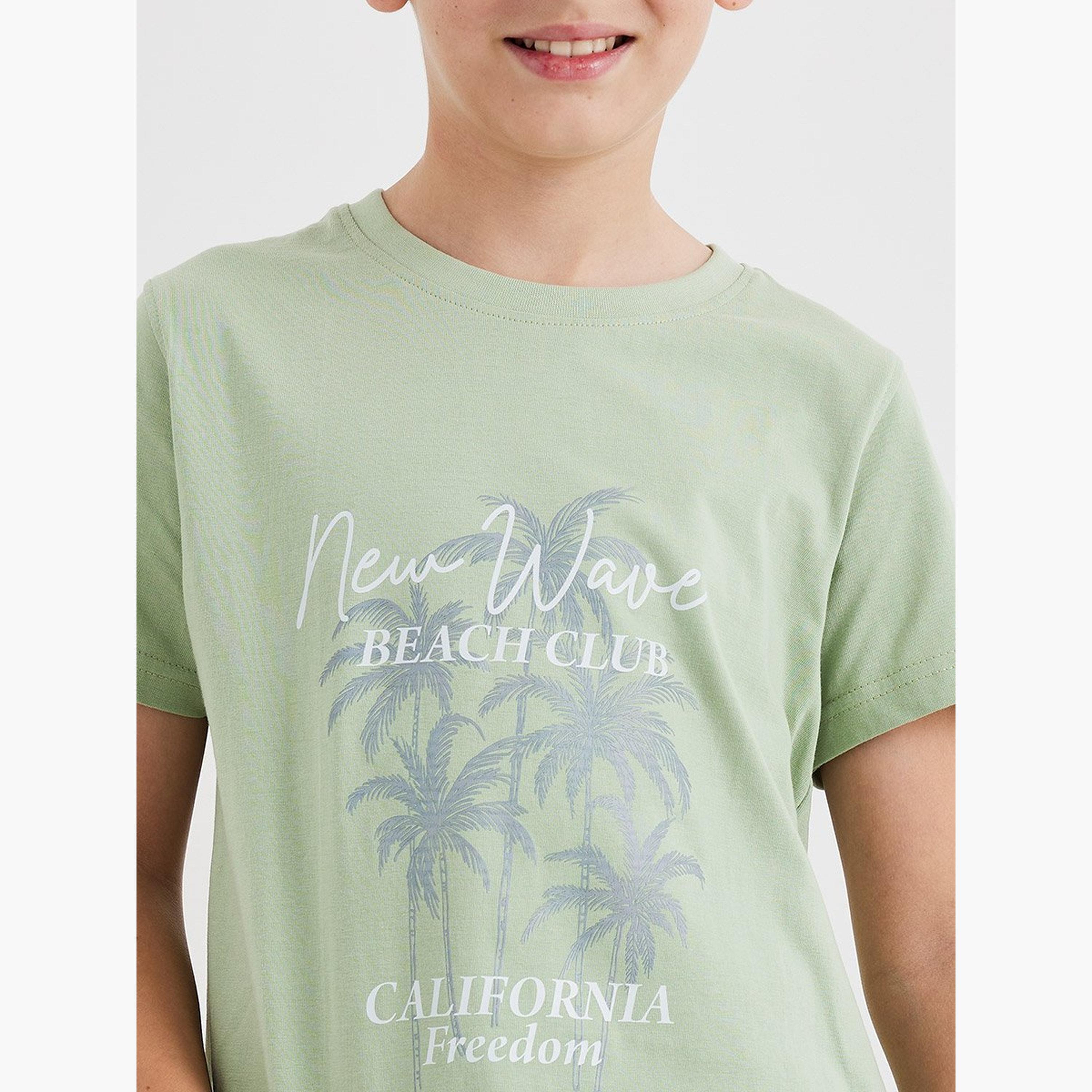 Styli Graphic Print Round Neck T-Shirt and Pyjama Set-boys-clothing-nightwear-image-3