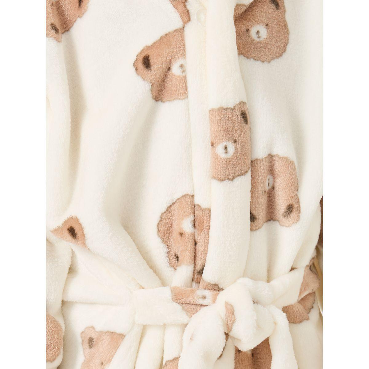 روب مطبع بطبعة دب مع ياقة هودي-girls-clothing-nightwear-image-3