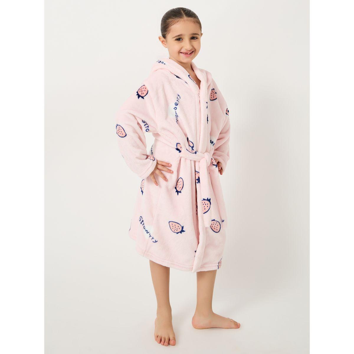Styli Strawberry Printed Hooded Robe-girls-clothing-nightwear-image-1