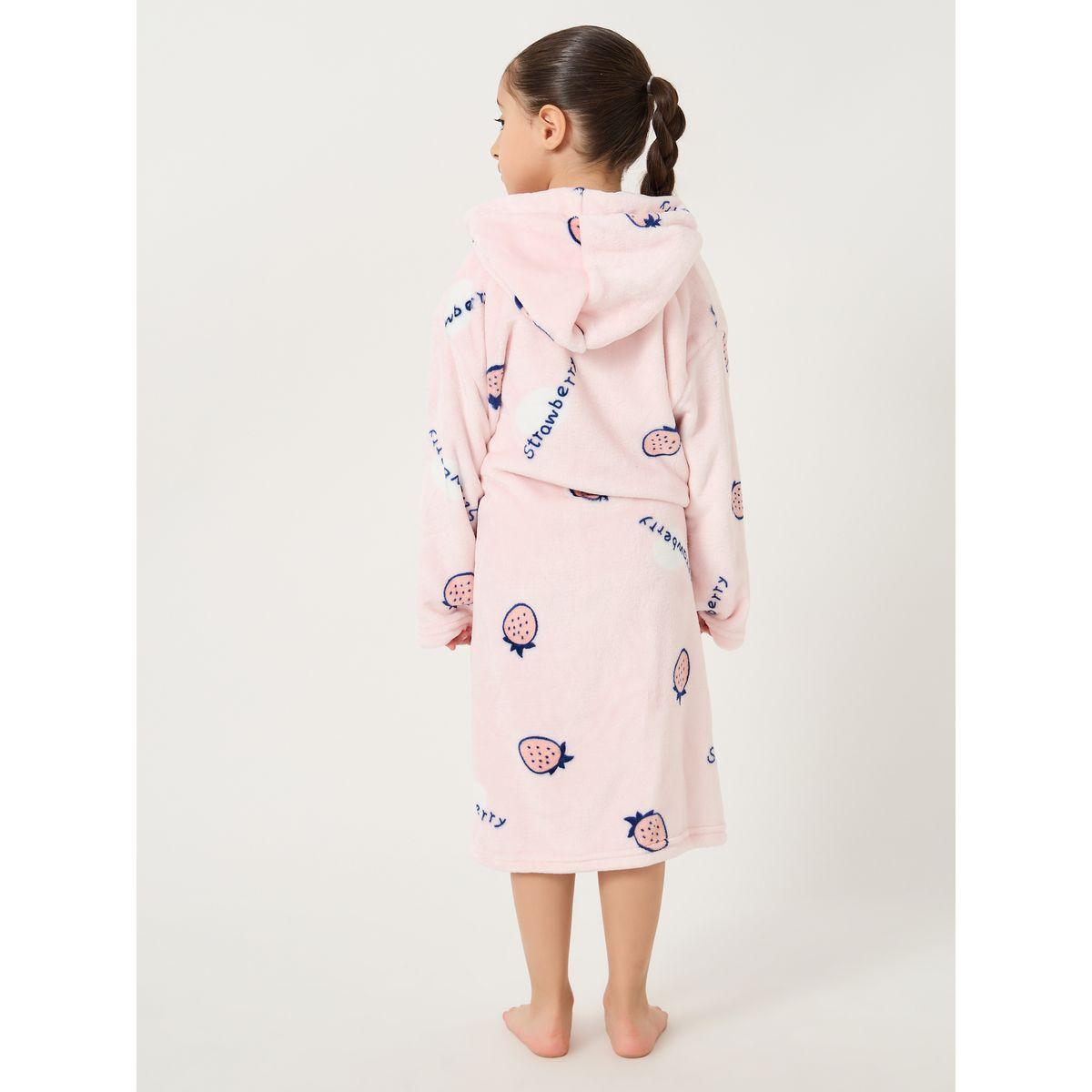 Styli Strawberry Printed Hooded Robe-girls-clothing-nightwear-image-5