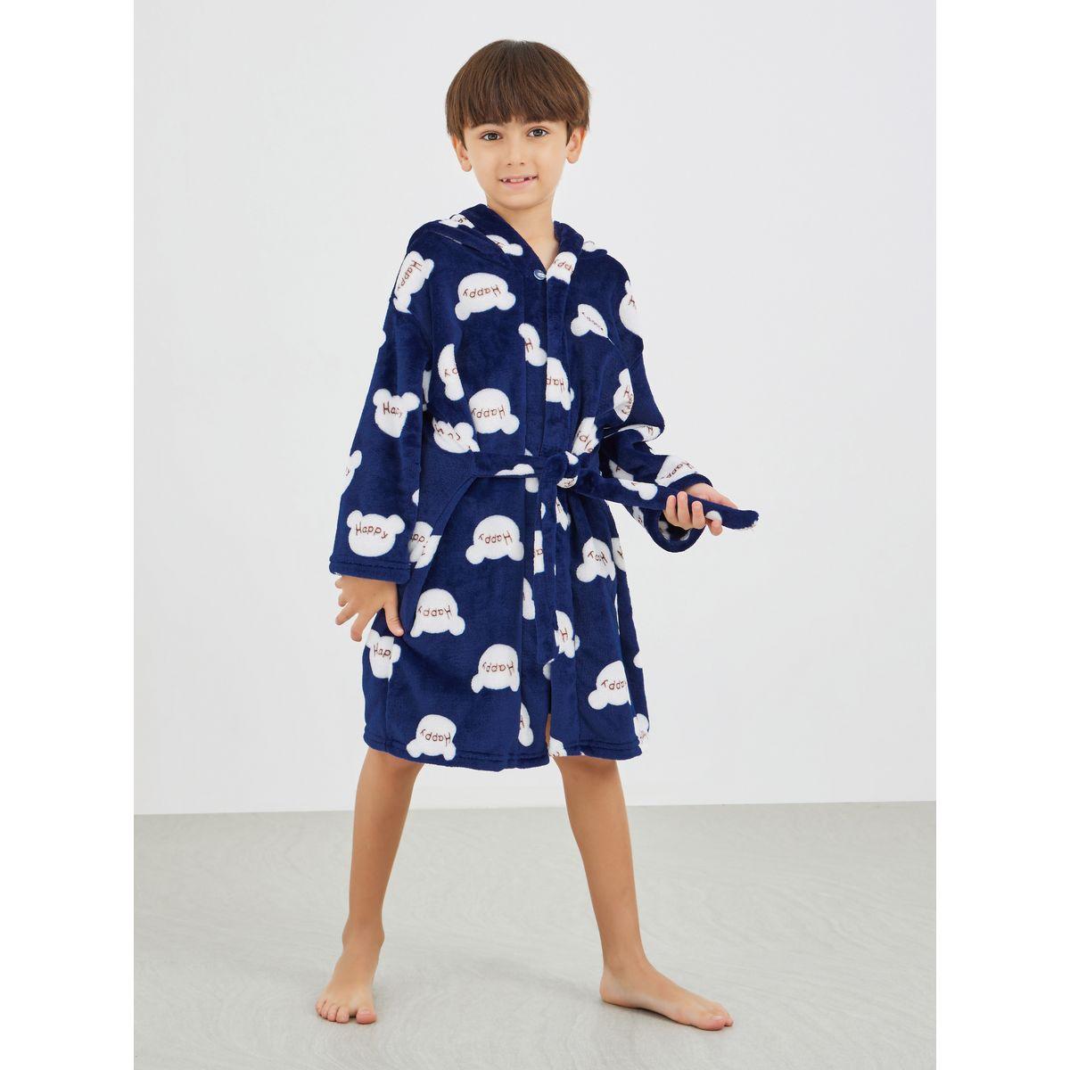 روب حمام مطبع بياقة هودي ورباط-boys-clothing-nightwear-image-1