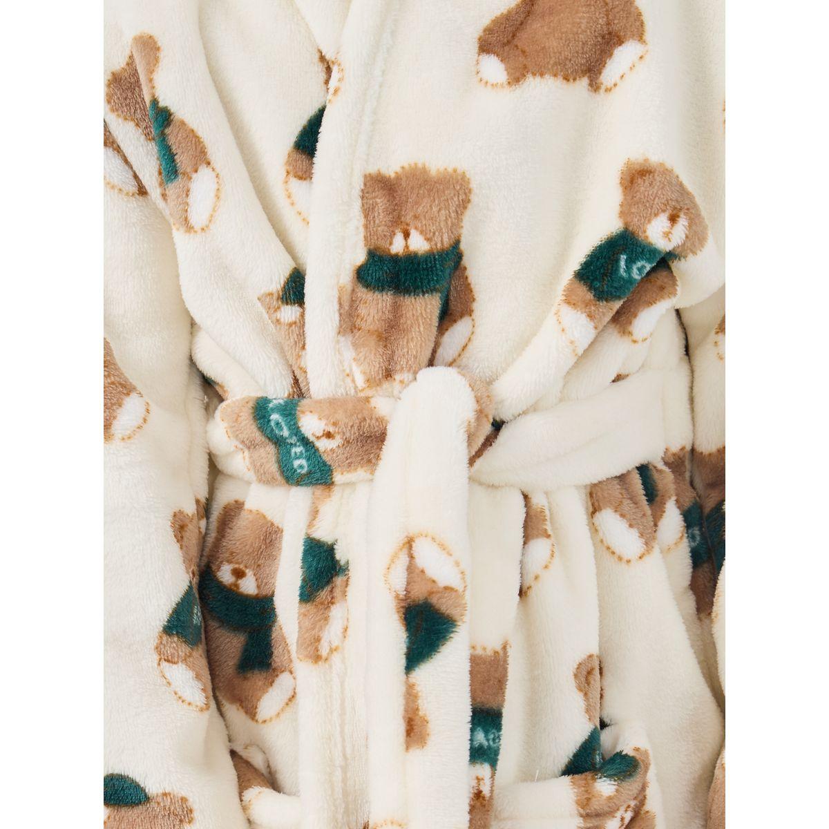 Styli Boys Bear Print Hooded Bath Robe-boys-clothing-nightwear-image-3