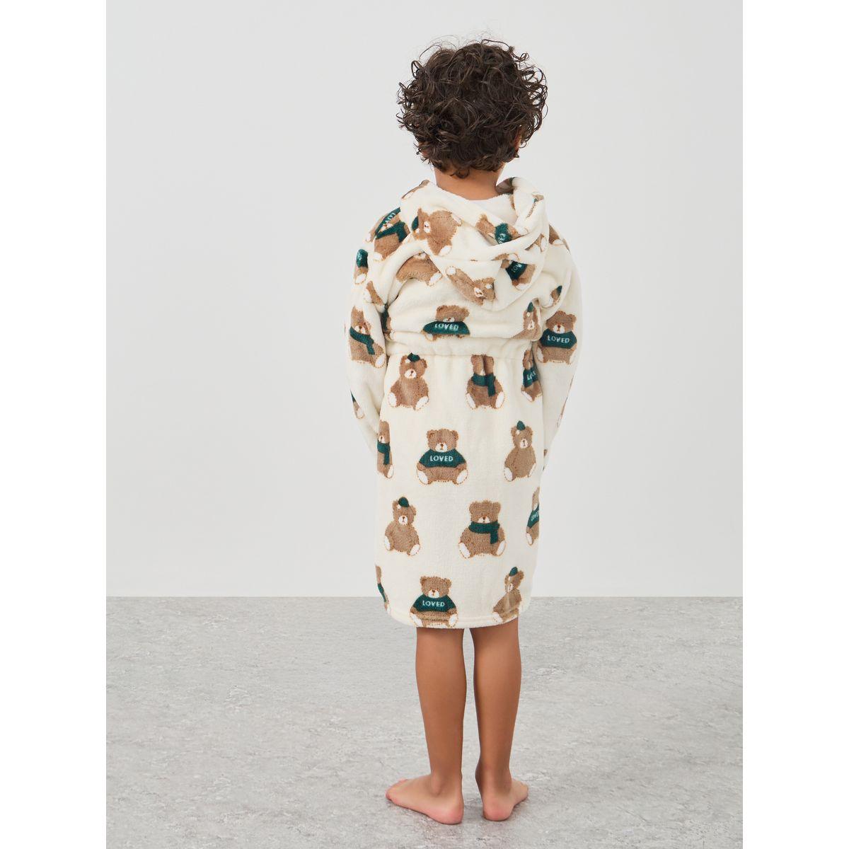 Styli Boys Bear Print Hooded Bath Robe-boys-clothing-nightwear-image-4