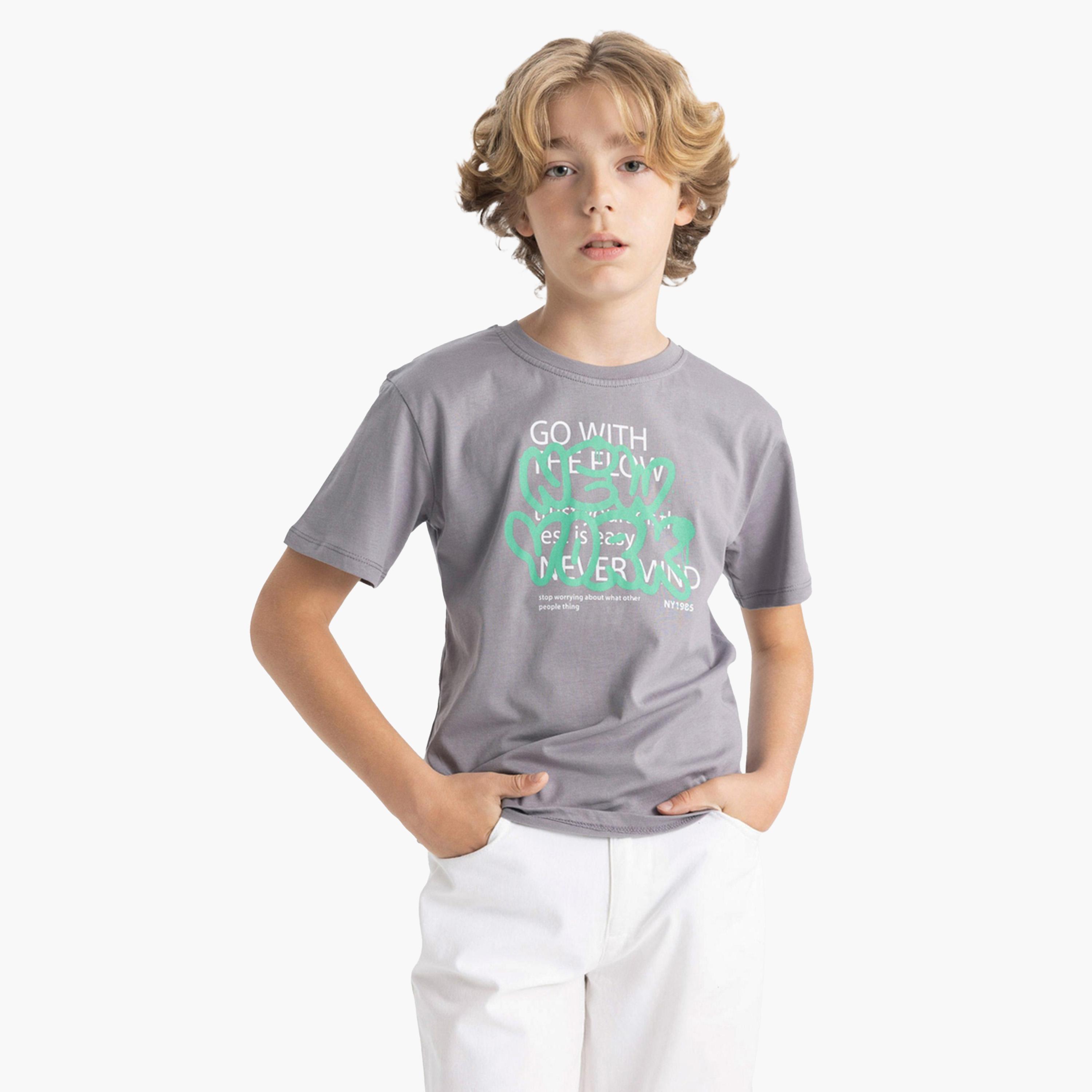 DeFacto X Styli Kids Round Neck Printed Short Sleeve T-Shirt-boys-clothing-tshirtsandpolos-image-6
