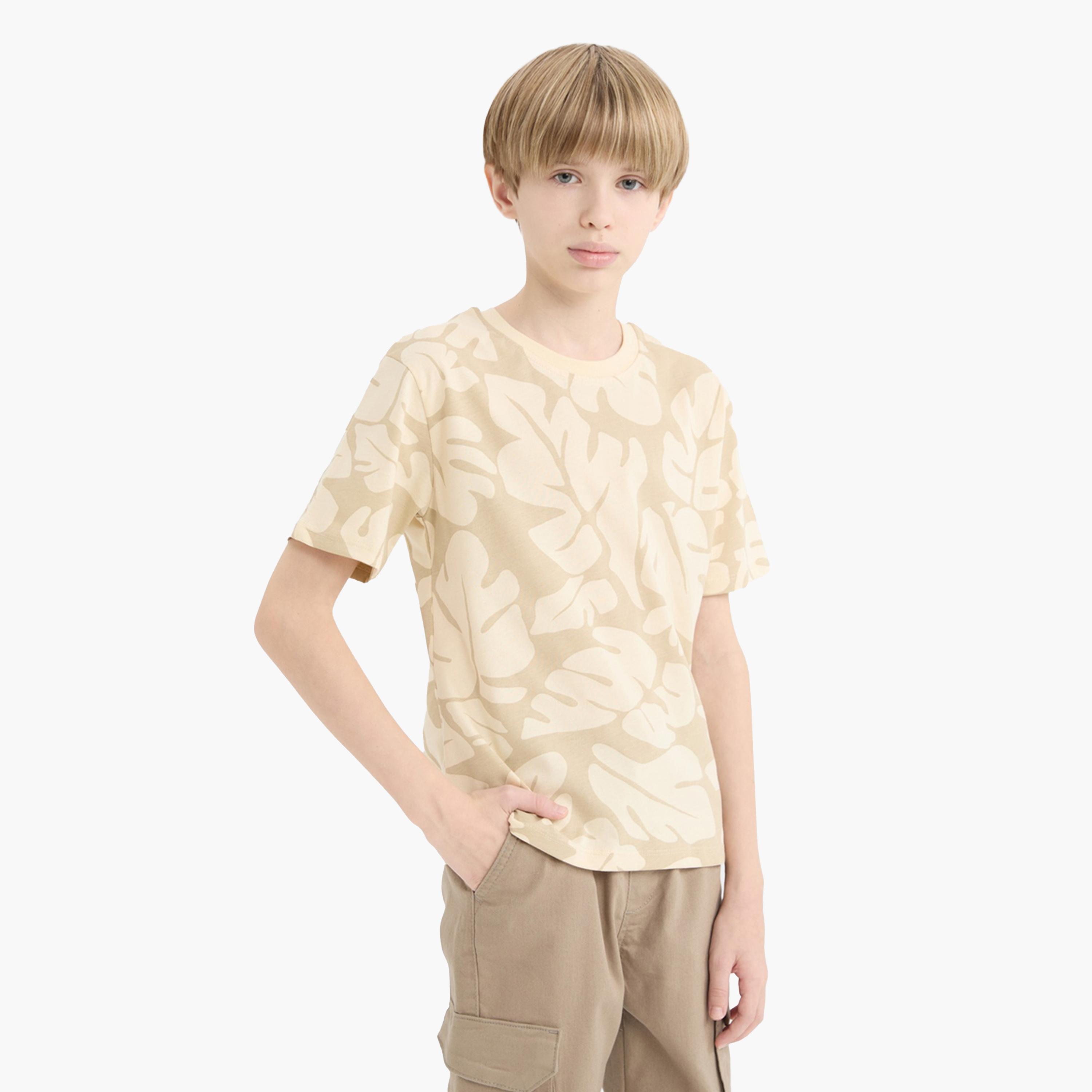 ديفاكتو × ستايلي-  تي شيرت للأطفال بأكمام قصيرة ورقبة دائرية ورسومات جرافيكية-boys-clothing-tshirtsandpolos-image-1