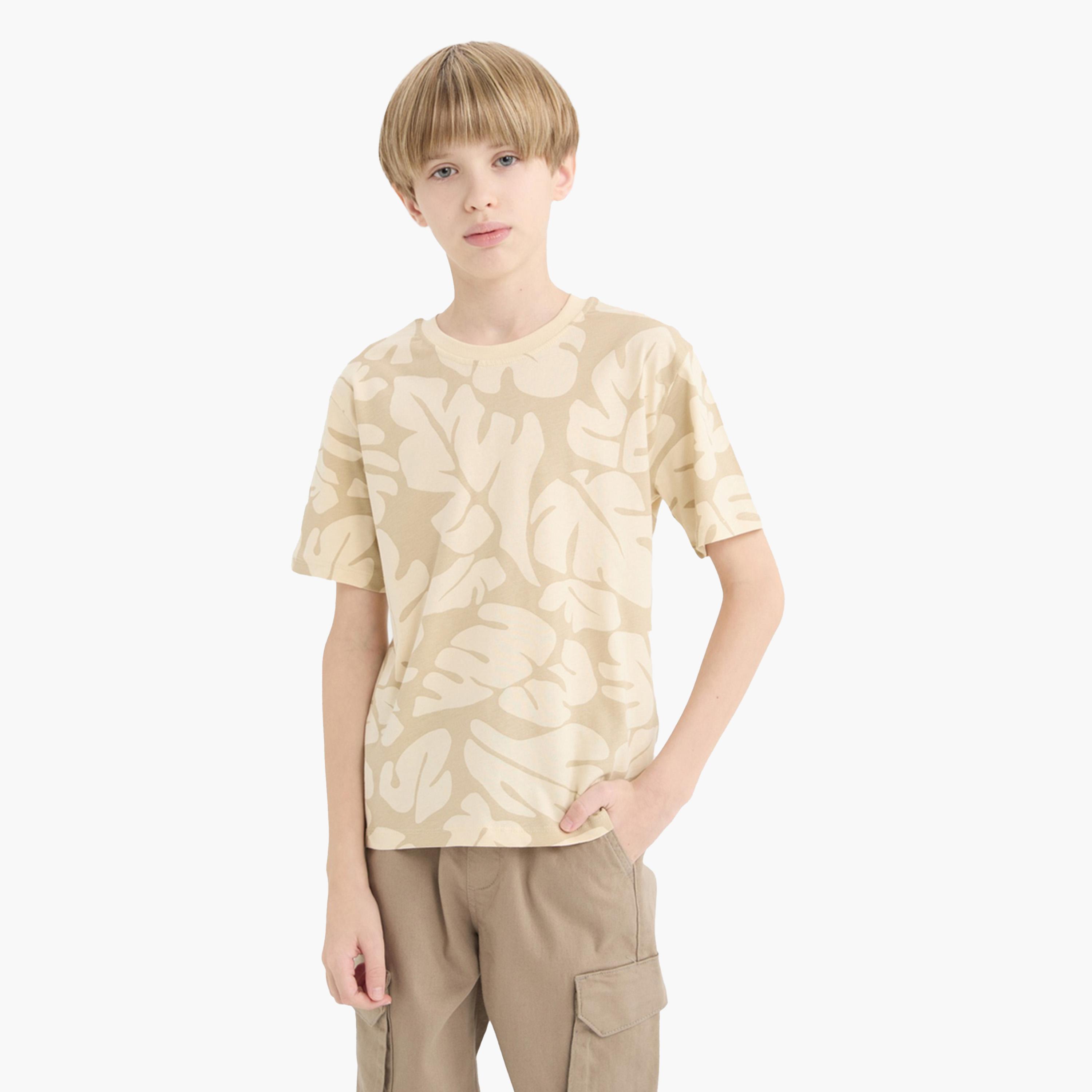 ديفاكتو × ستايلي-  تي شيرت للأطفال بأكمام قصيرة ورقبة دائرية ورسومات جرافيكية-boys-clothing-tshirtsandpolos-image-4