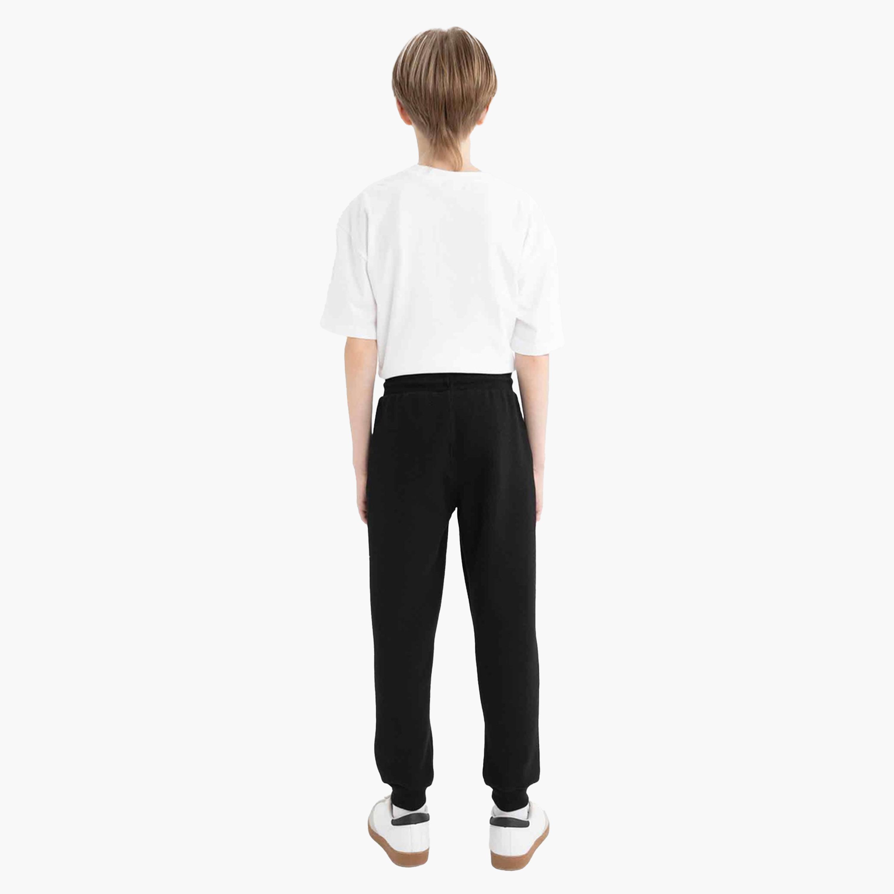 ديفاكتو × ستايلي-  بنطال رياضي أسود مضلع بقصة عادية للأطفال-boys-clothing-bottoms-joggersandtrackpants-image-2