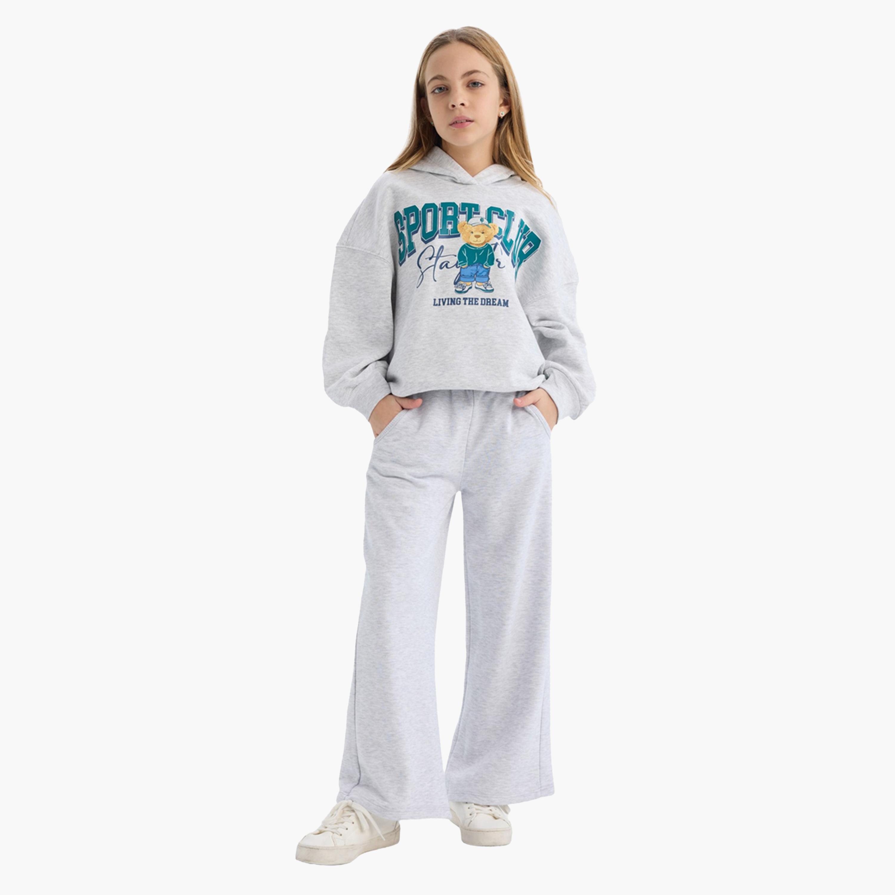 ديفاكتو × ستايلي-  بنطال رياضي رمادي واسع الساق للأطفال-girls-clothing-bottoms-trousers-image-2