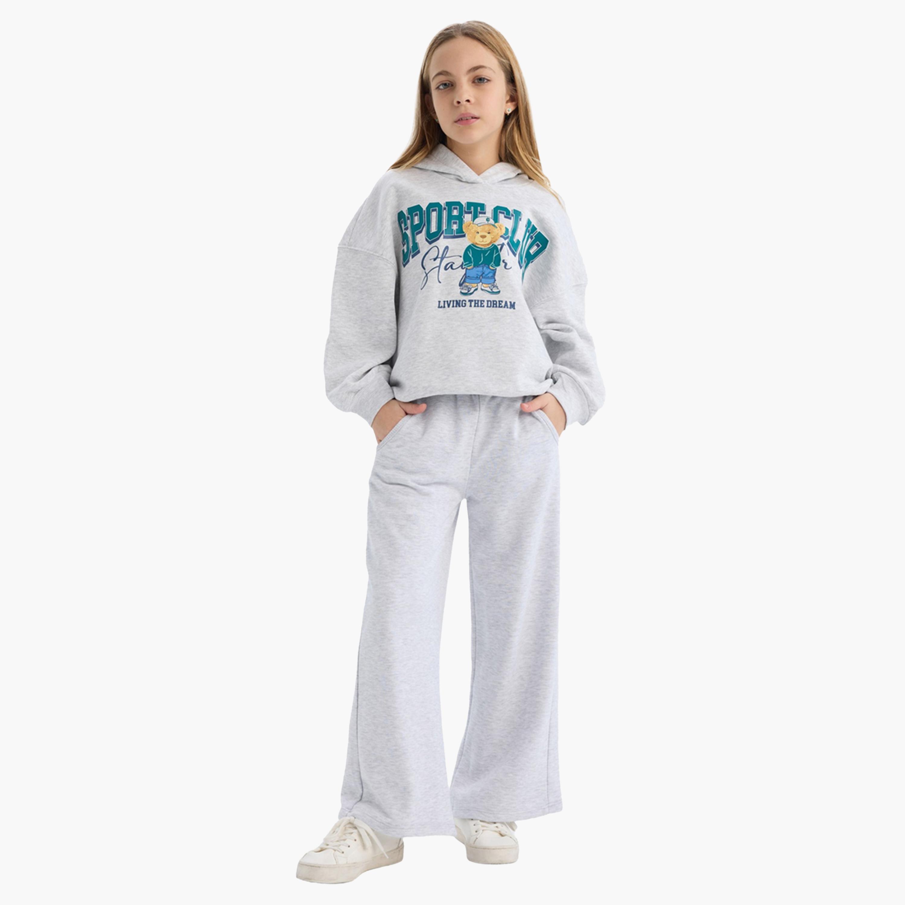 ديفاكتو × ستايلي-  بنطال رياضي رمادي واسع الساق للأطفال-girls-clothing-bottoms-trousers-image-3