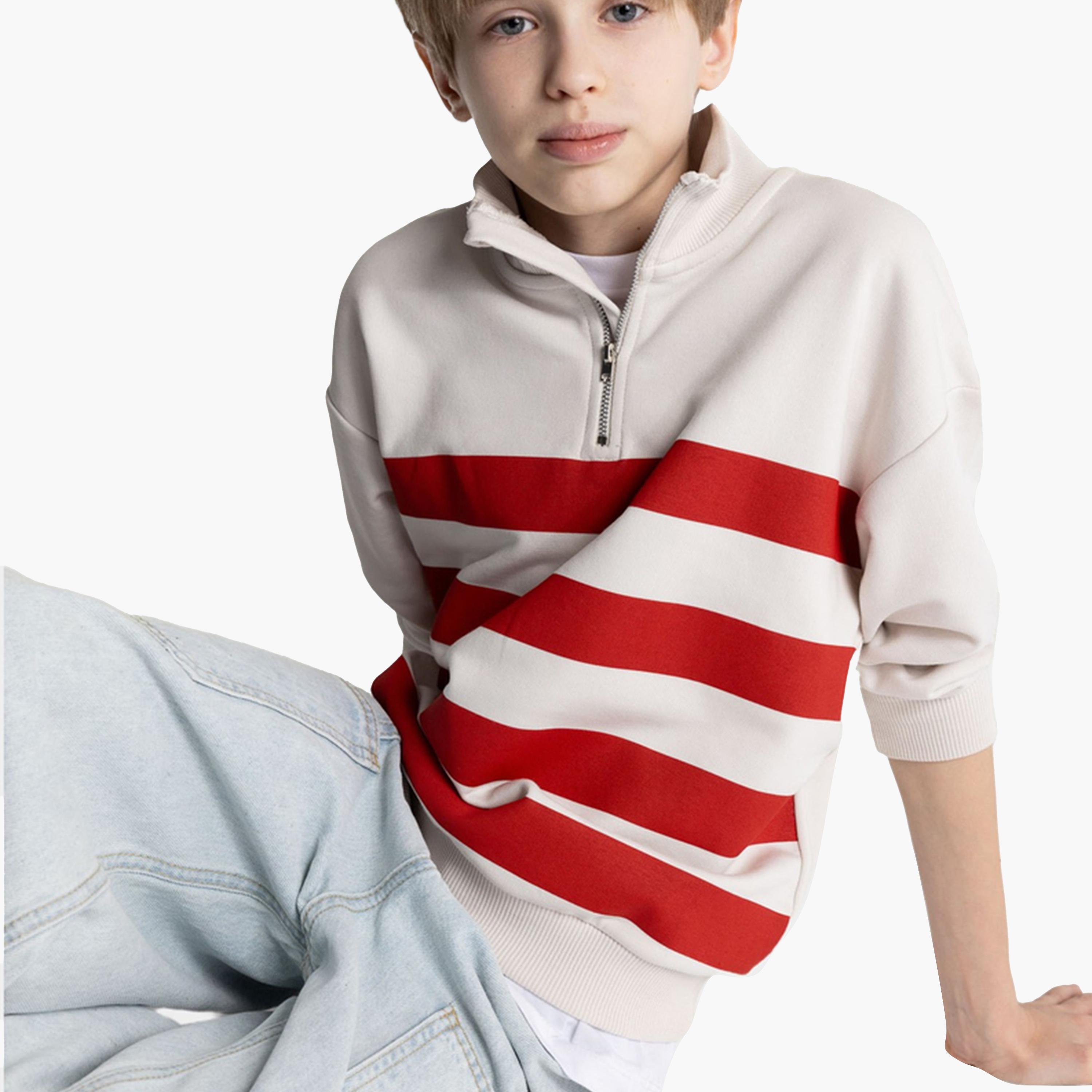 DeFacto X Styli Kids Striped Regular Fit Sweatshirt-boys-clothing-sweatshirts-image-2