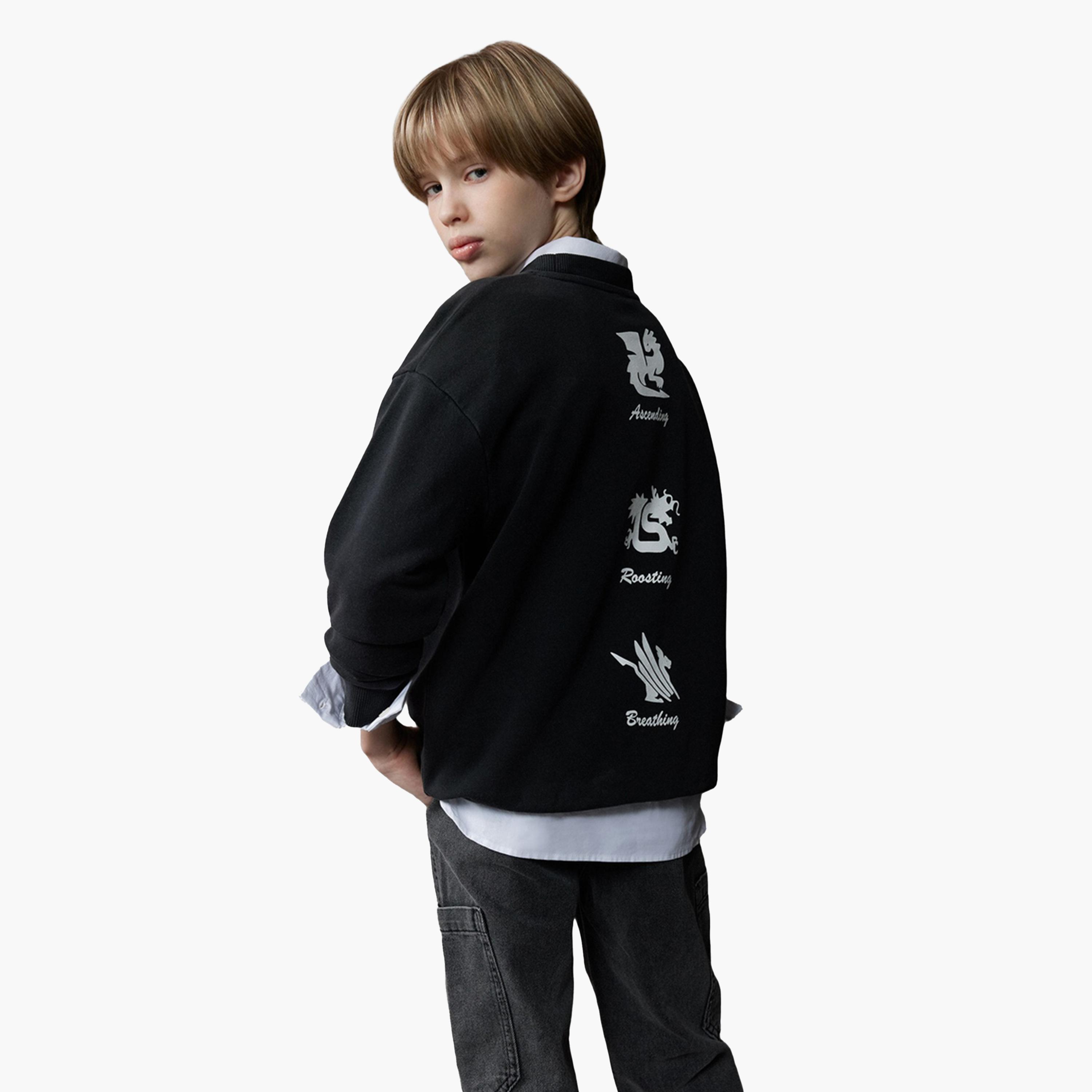DeFacto X Styli Boy Oversize Fit Back Printed Washed Faded Effect Sweatshirt-boys-clothing-sweatshirts-image-6