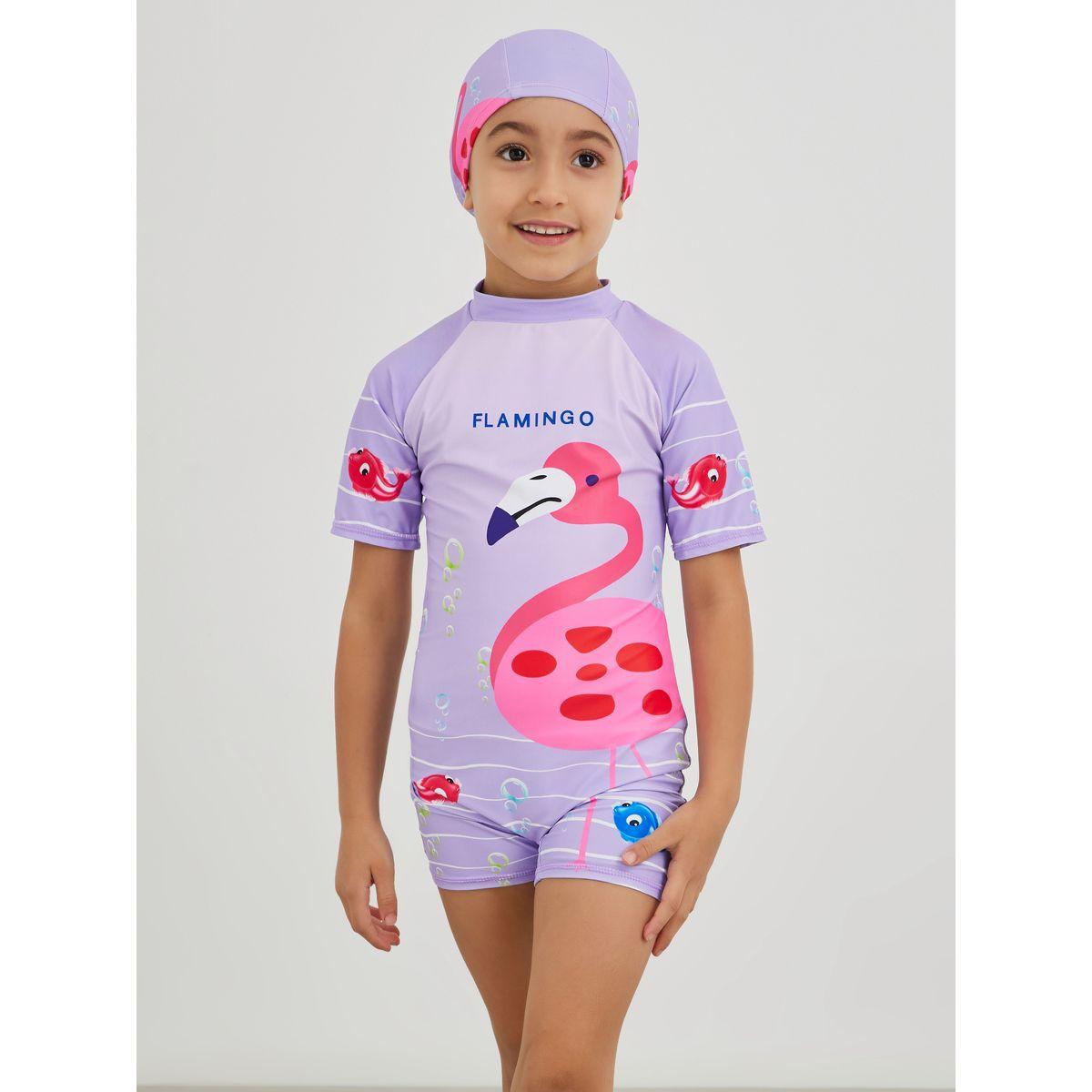 Styli Graphic Print Swimsuit with Cap-girls-clothing-swimwear-image-1