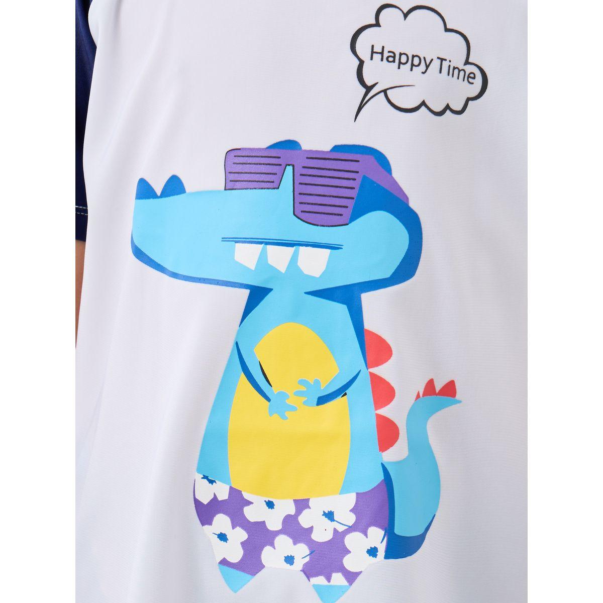 Styli Graphic Print Reglan Sleeve Swim T-Shirt with Shorts and Cap Set-boys-clothing-sportswear-sets-image-3