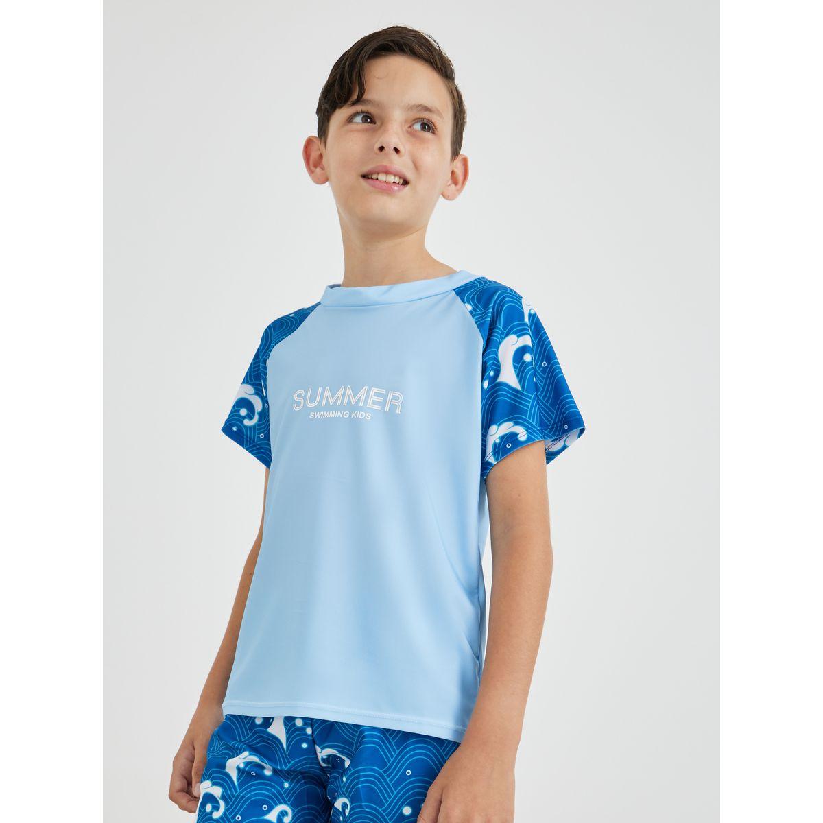 بدلة سباحة مع شورت وتيشيرت بأكمام ريجلان-boys-clothing-swimwear-image-2